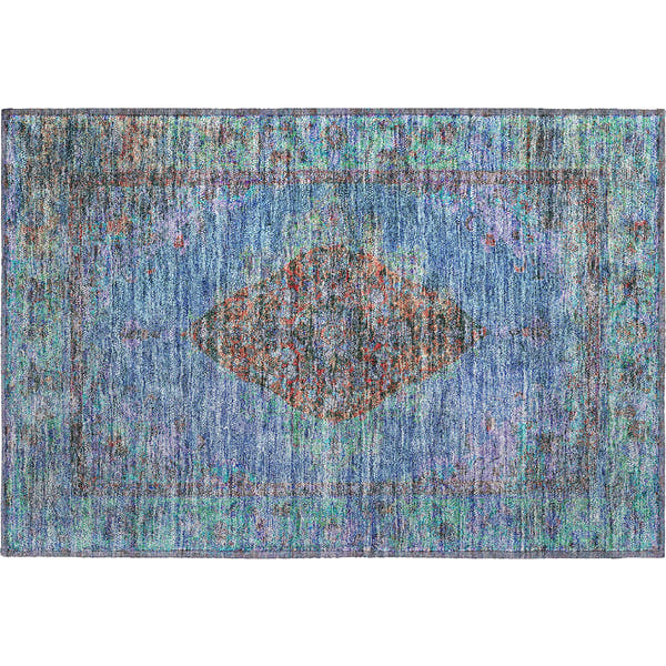 Ghent Machine Washable Traditional Blue Rug 1'8" x 2'6"