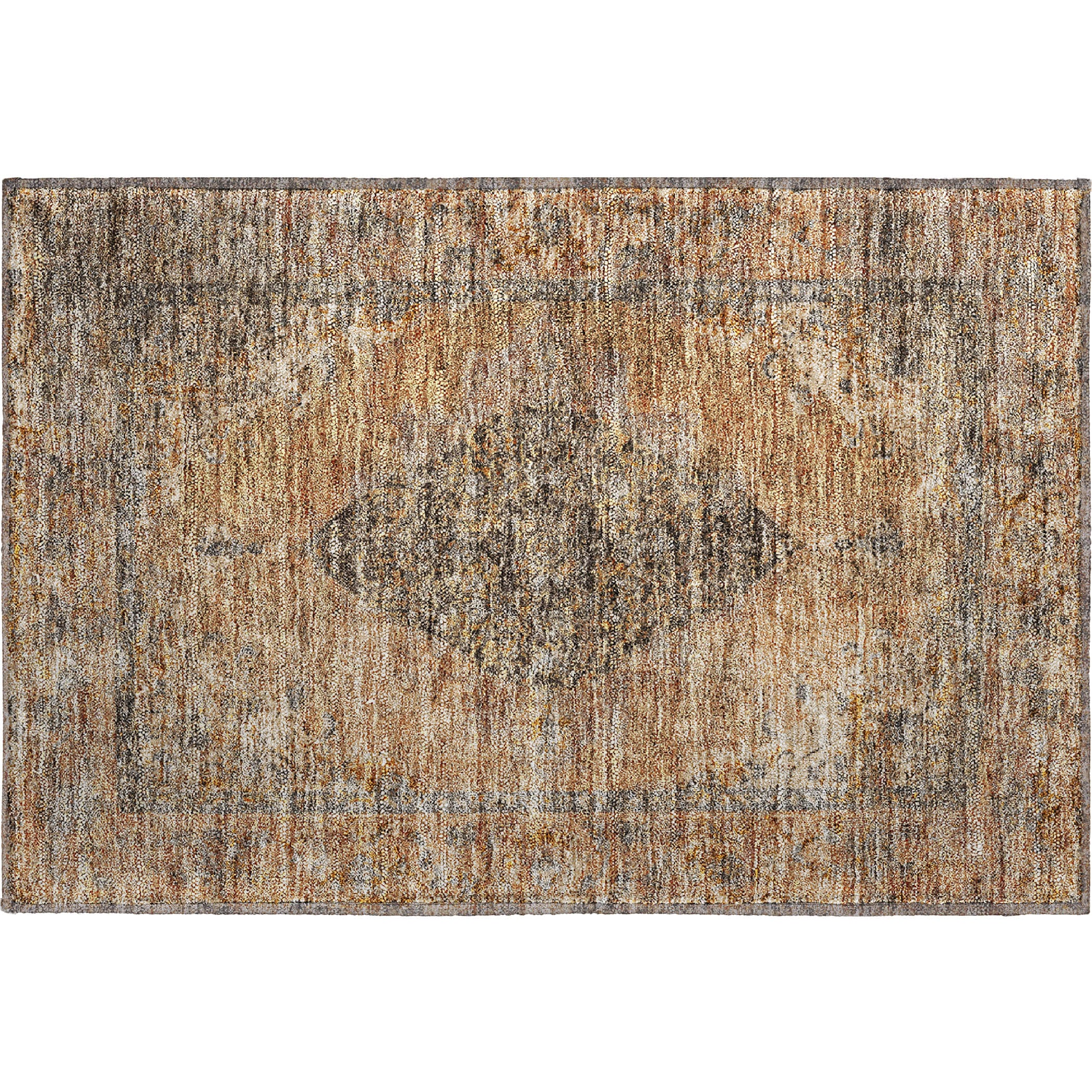Ghent Machine Washable Traditional Copper Orange Rug 1'8" x 2'6" #shape_Rectangle