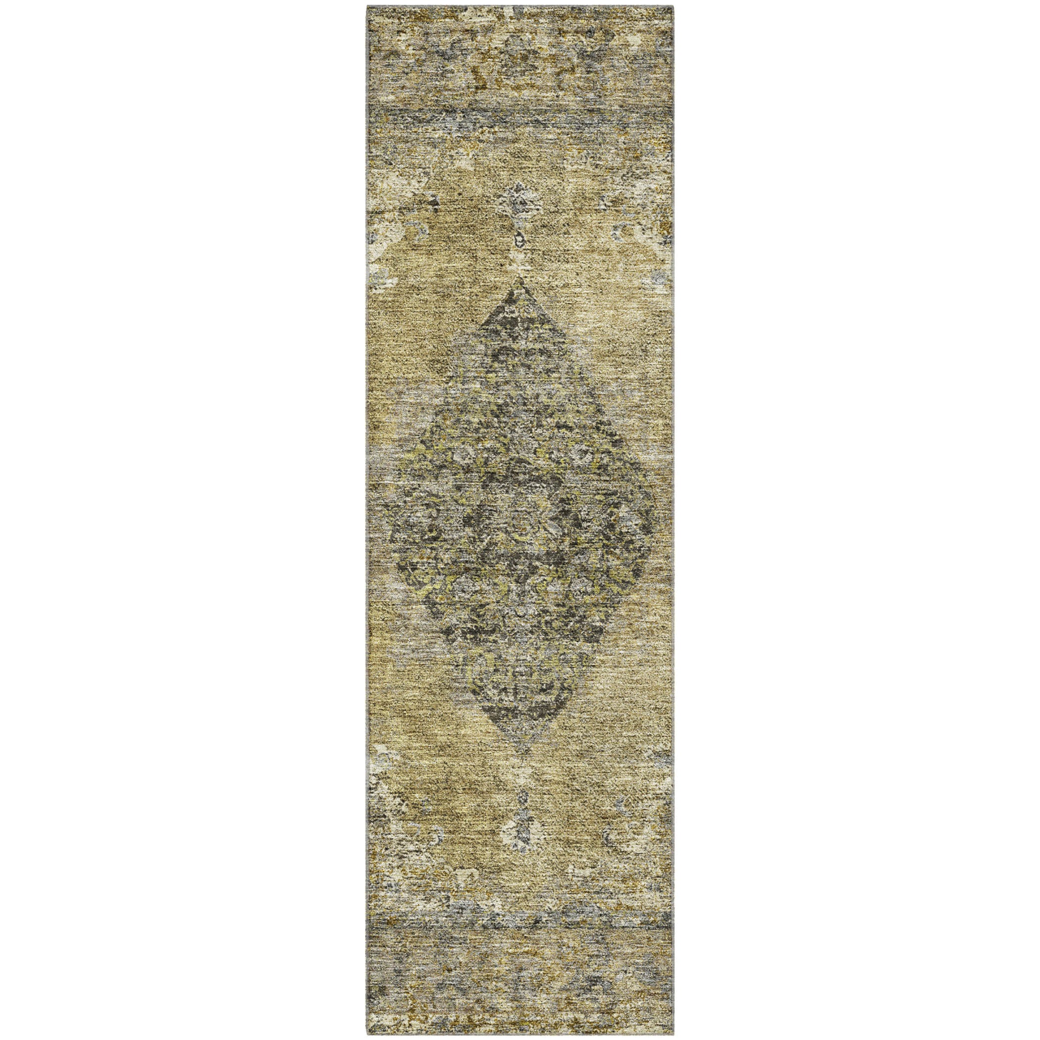 Ghent Machine Washable Traditional Khaki Brown Rug 2'3" x 7'6" #shape_Runner