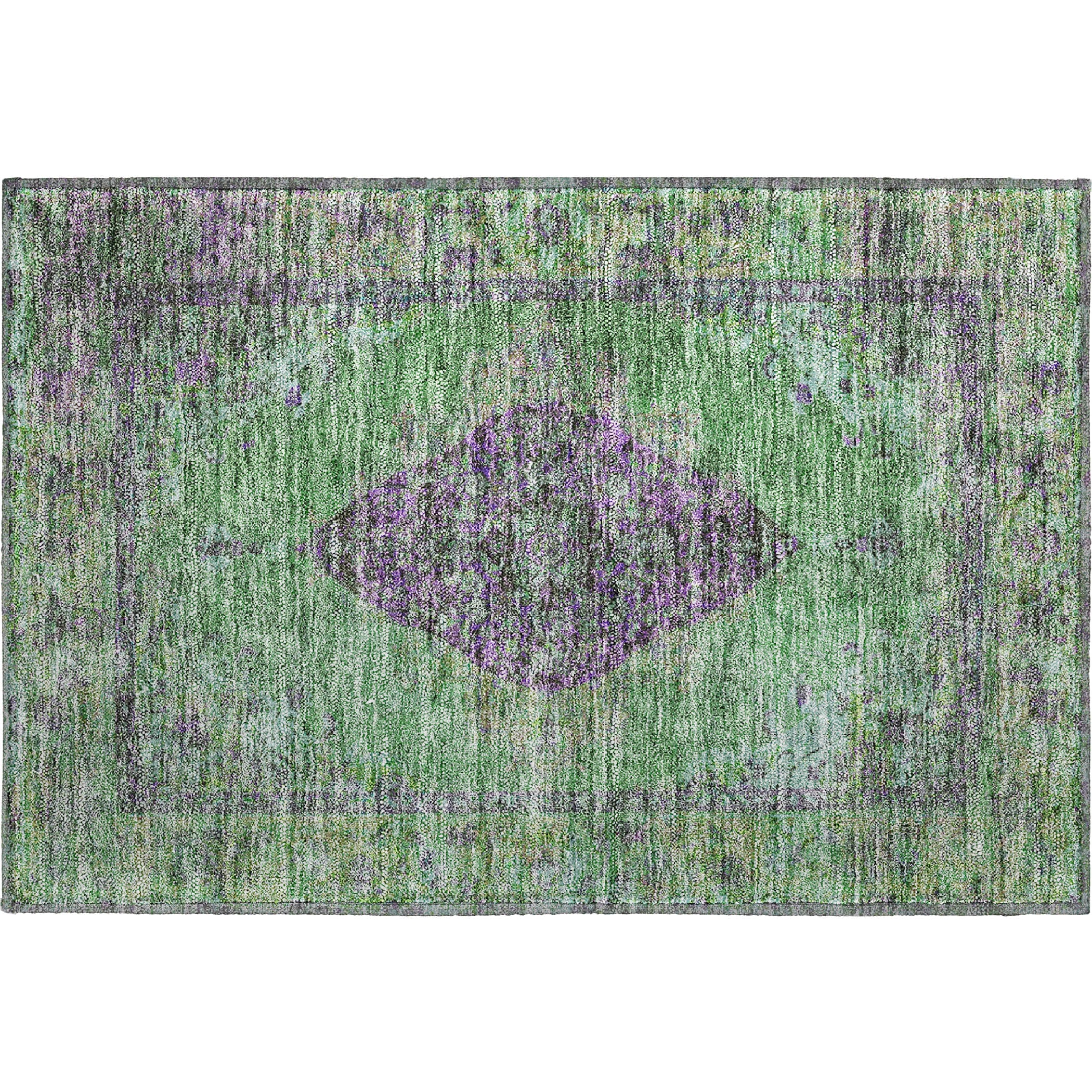 Ghent Machine Washable Traditional Lime Green Rug 1'8" x 2'6" #shape_Rectangle