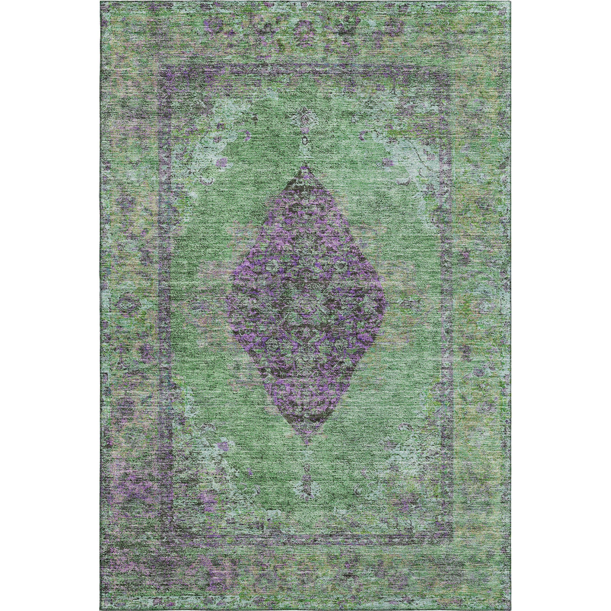 Ghent Machine Washable Traditional Lime Green Rug 2'6" x 3'10" #shape_Rectangle