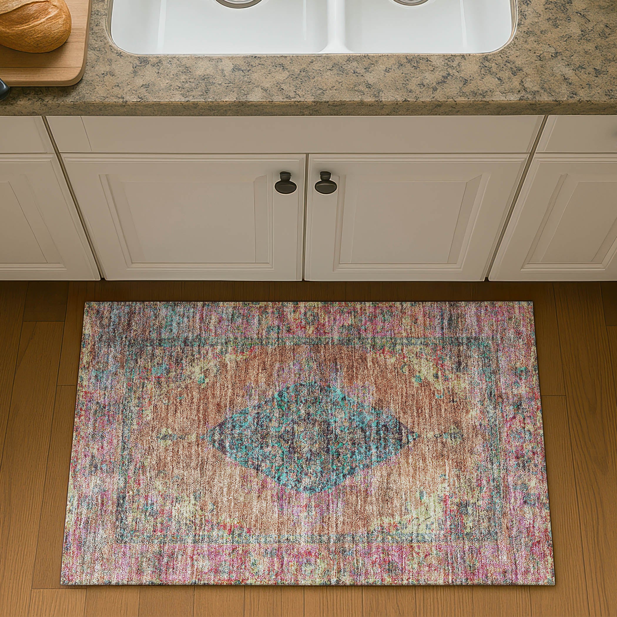 Ghent Machine Washable Traditional Orange Rug 1'8" x 2'6" #shape_Rectangle