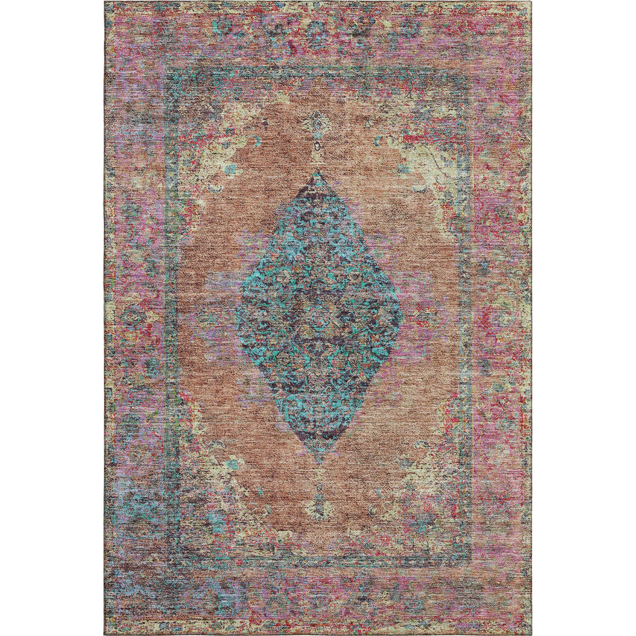 Ghent Machine Washable Traditional Orange Rug 2'6" x 3'10" #shape_Rectangle
