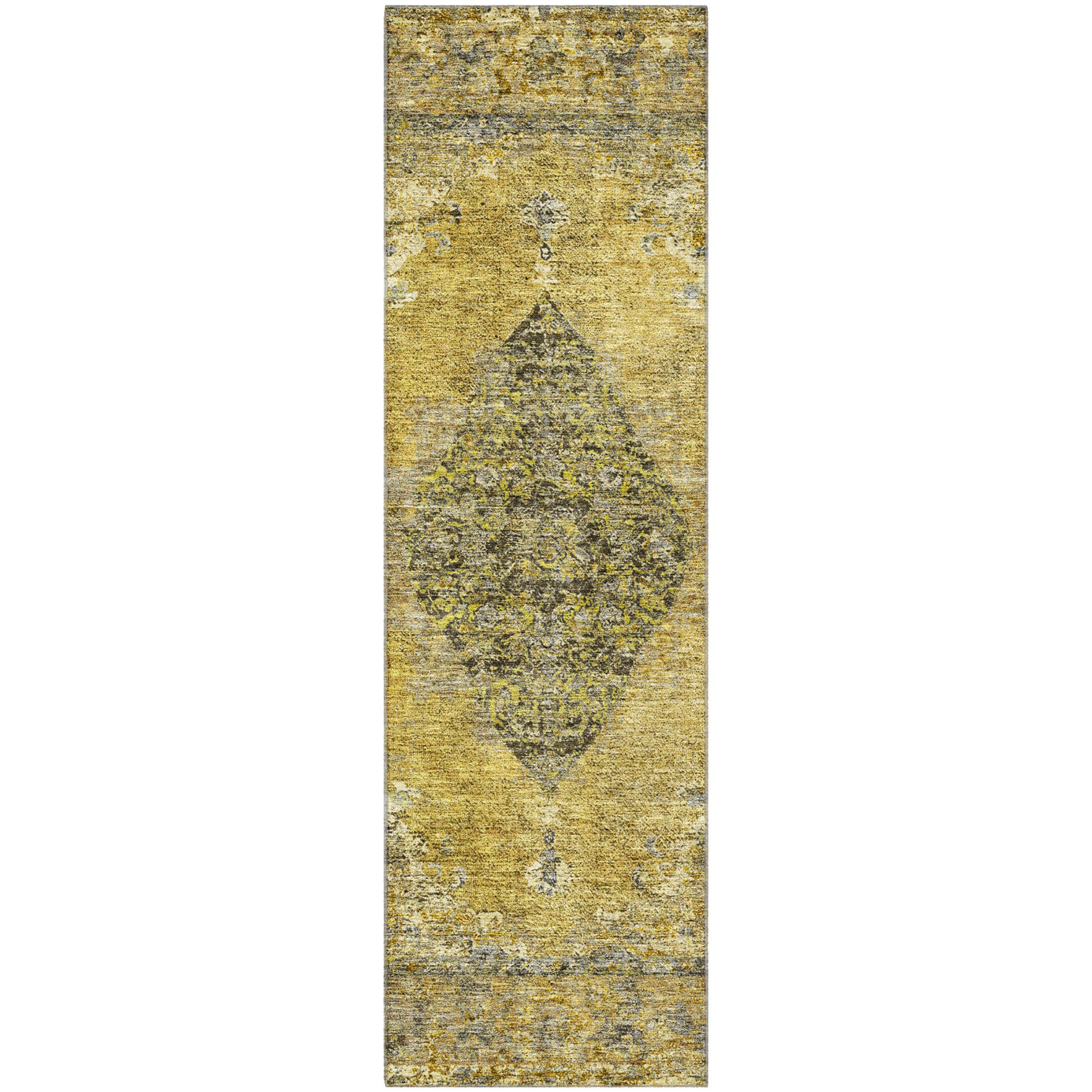 Ghent Machine Washable Traditional Wheat Gold Rug 2'3" x 7'6" #shape_Runner