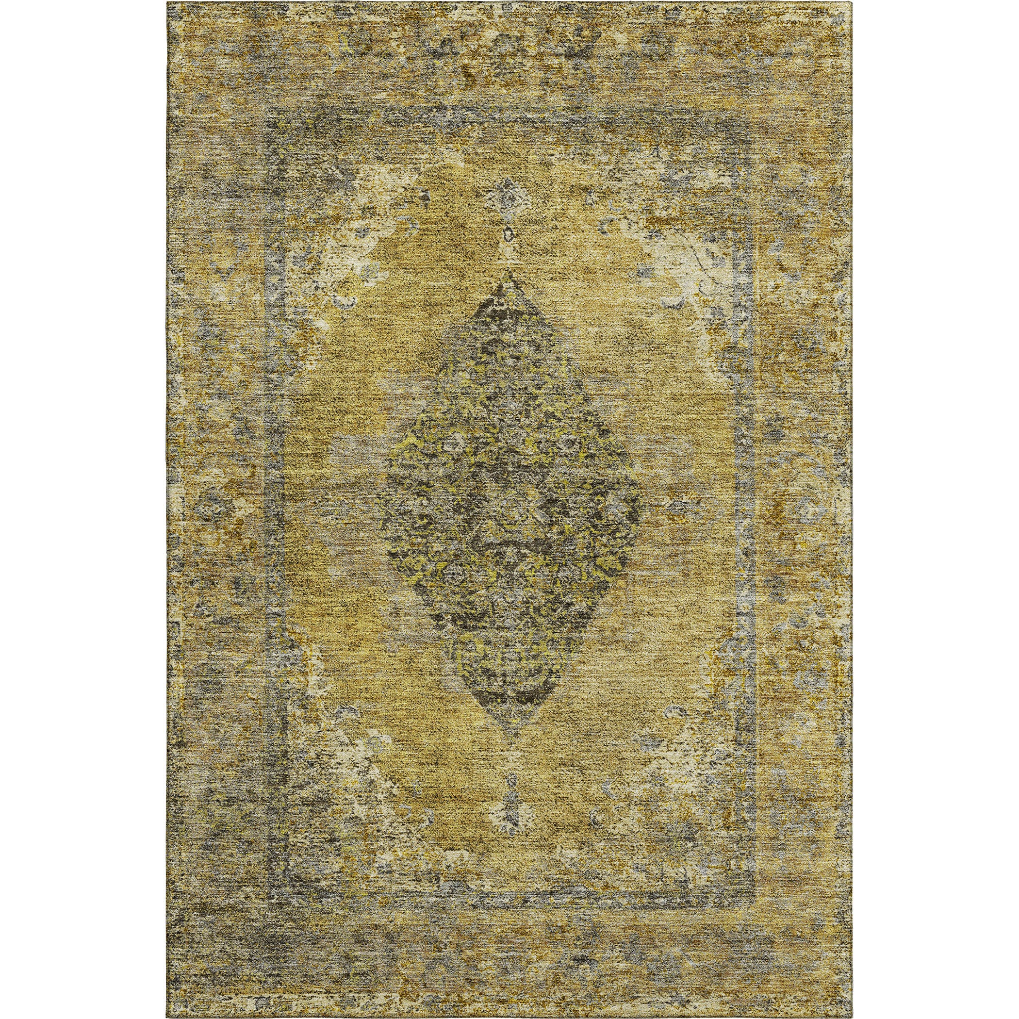 Ghent Machine Washable Traditional Wheat Gold Rug 2'6" x 3'10" #shape_Rectangle