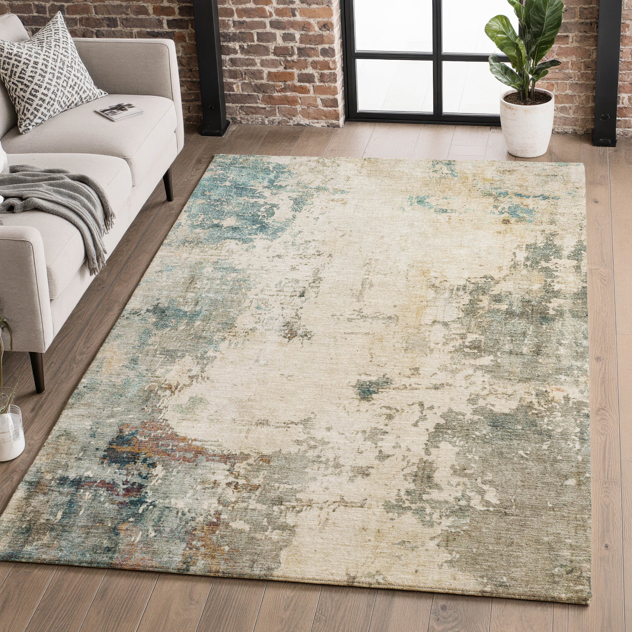 Bogota Machine Washable Transitional Ivory Rug 2'6" x 3'10" #shape_Rectangle