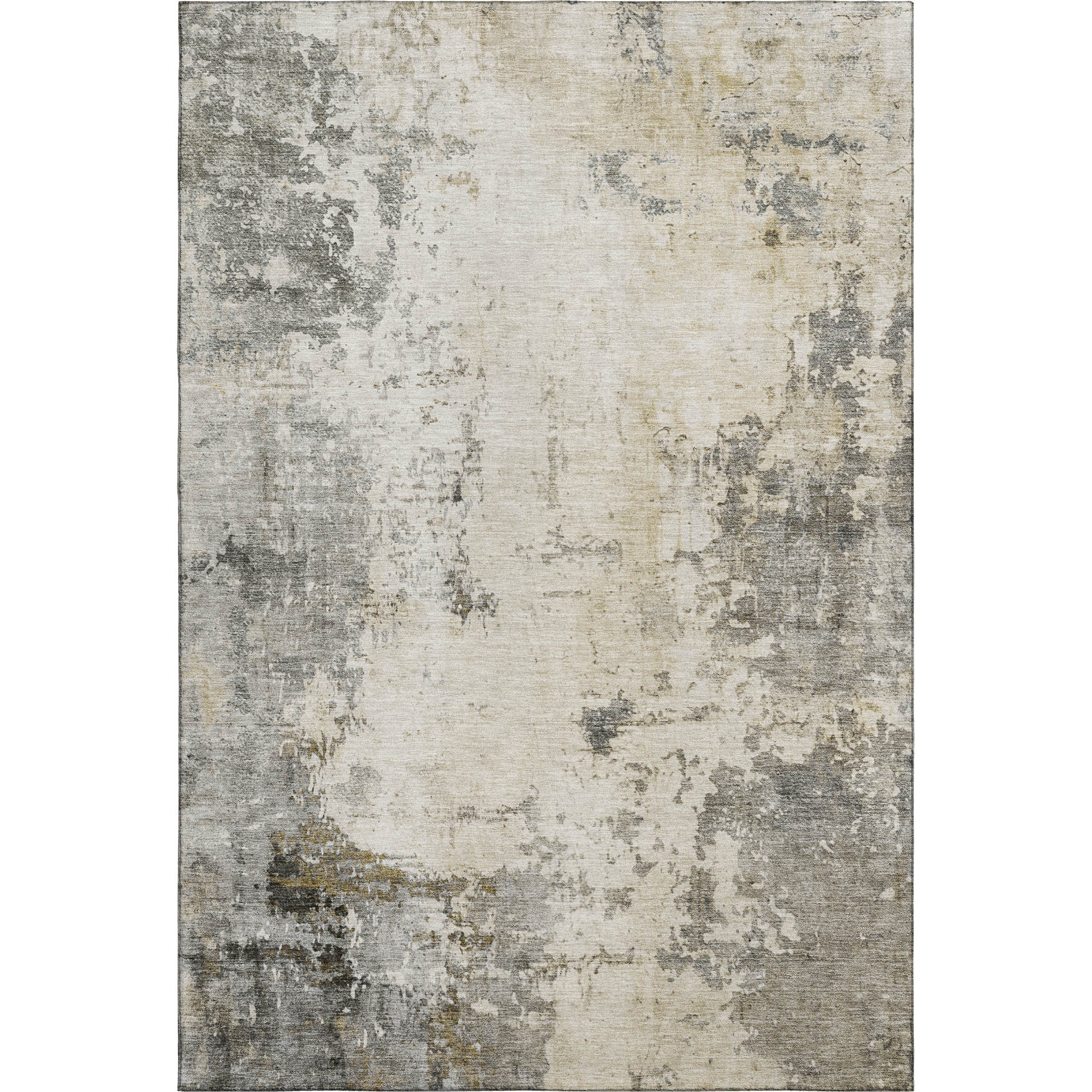 Bogota Machine Washable Transitional Pewter Gray Rug 2'6" x 3'10" #shape_Rectangle