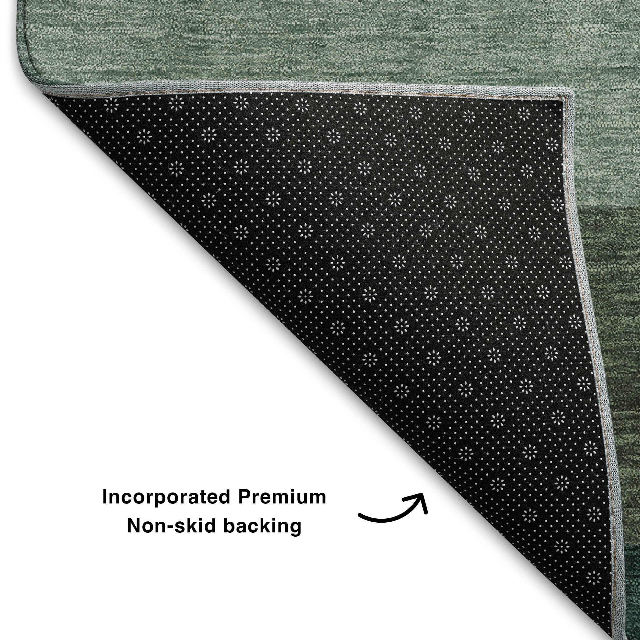 Kyoto Machine Washable Transitional Green Rug 1'8" x 2'6" #shape_Rectangle