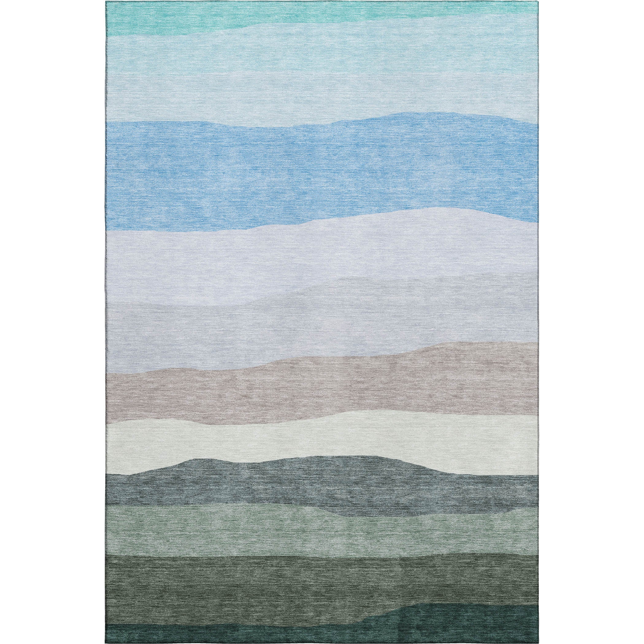 Kyoto Machine Washable Transitional Green Rug 2'6" x 3'10" #shape_Rectangle