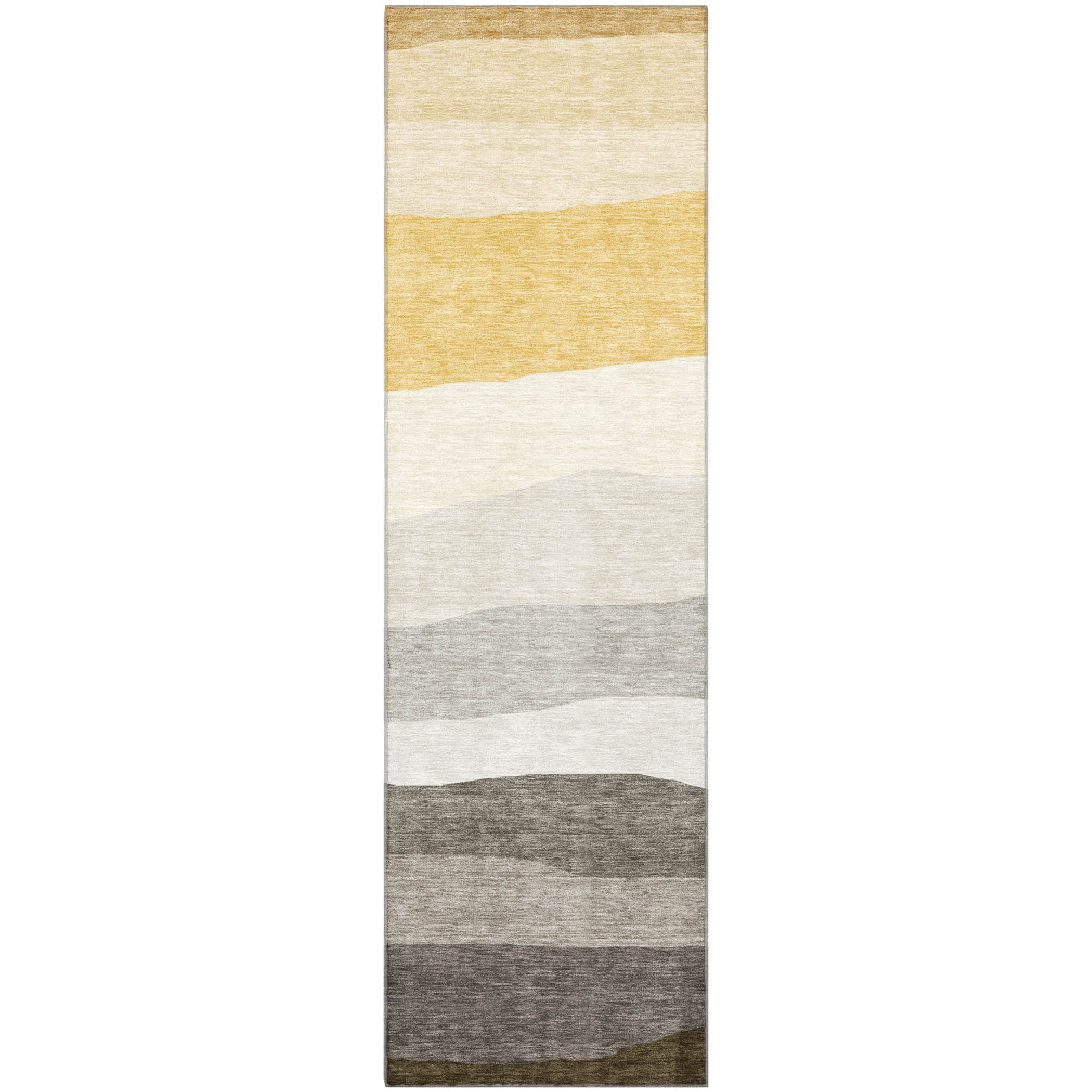 Kyoto Machine Washable Transitional Pewter Gray Rug 2'3" x 7'6" #shape_Runner