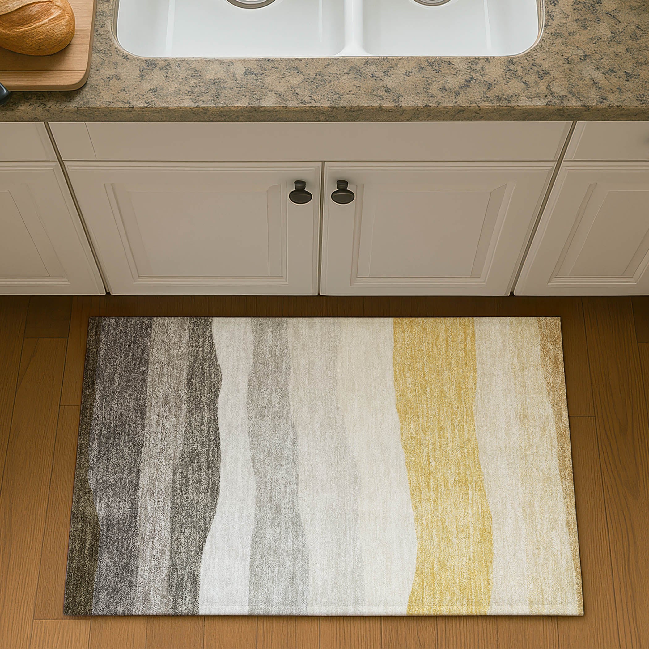 Kyoto Machine Washable Transitional Pewter Gray Rug 1'8" x 2'6" #shape_Rectangle