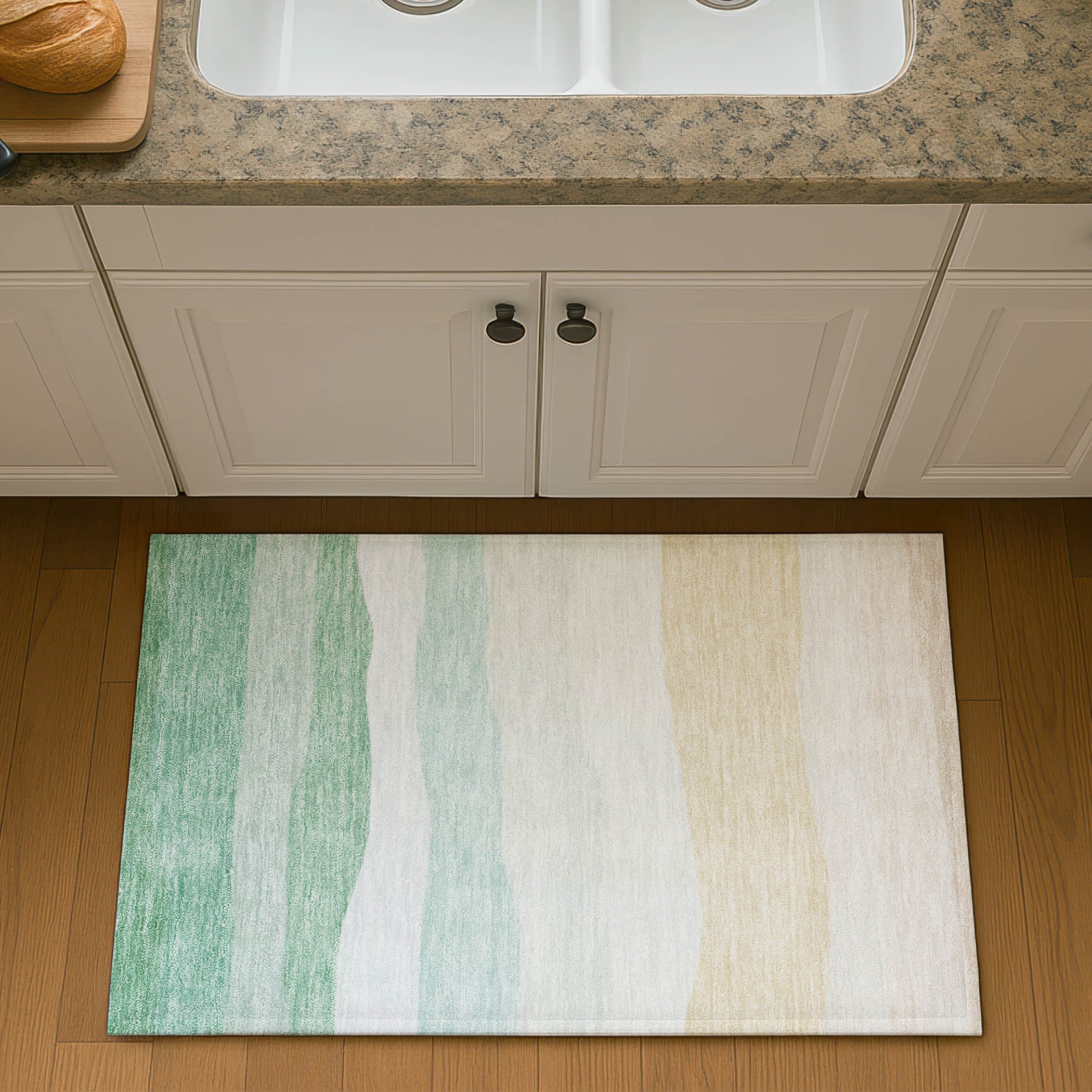 Kyoto Machine Washable Transitional Teal Rug 1'8" x 2'6" #shape_Rectangle
