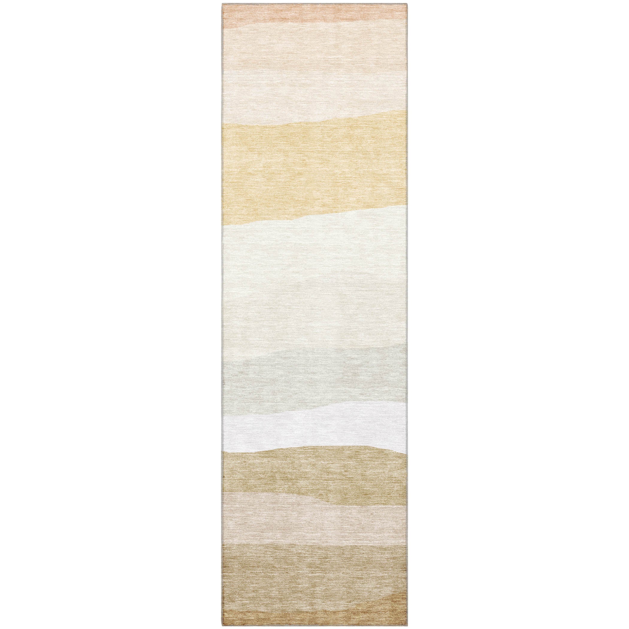 Kyoto Machine Washable Transitional Wheat Gold Rug 2'3" x 7'6" #shape_Runner