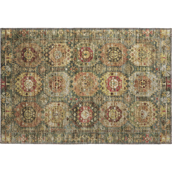 Ghent Machine Washable Traditional Aloe Green Rug 1'8" x 2'6"