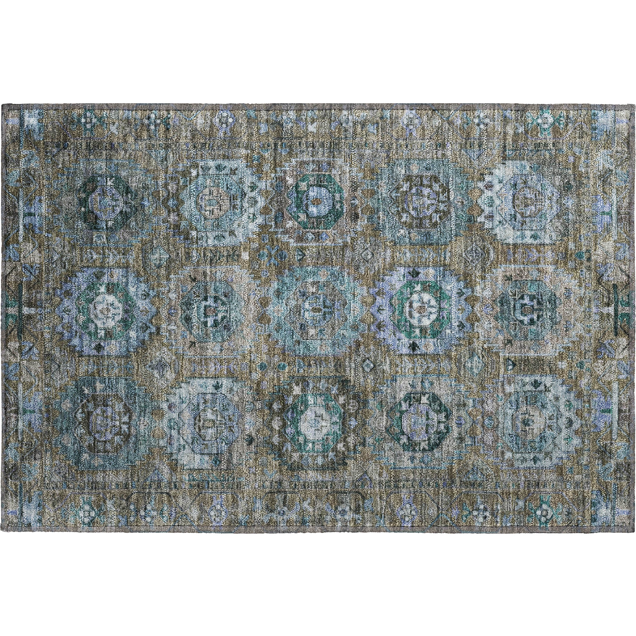 Ghent Machine Washable Traditional Brown Rug 1'8" x 2'6" #shape_Rectangle