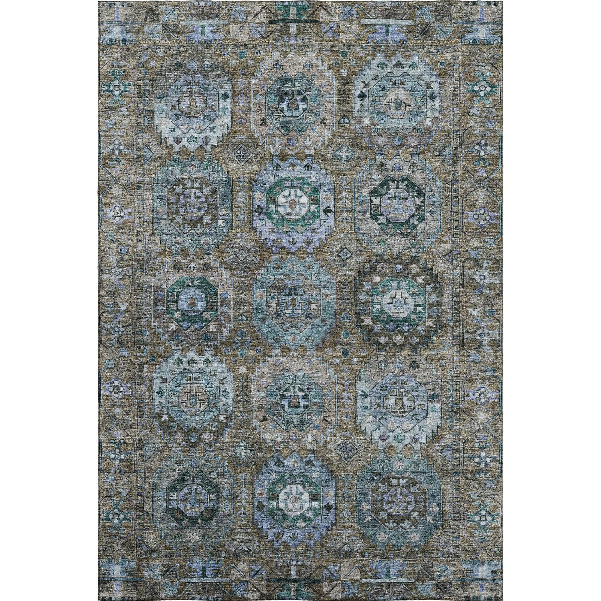 Ghent Machine Washable Traditional Brown Rug 2'6" x 3'10" #shape_Rectangle