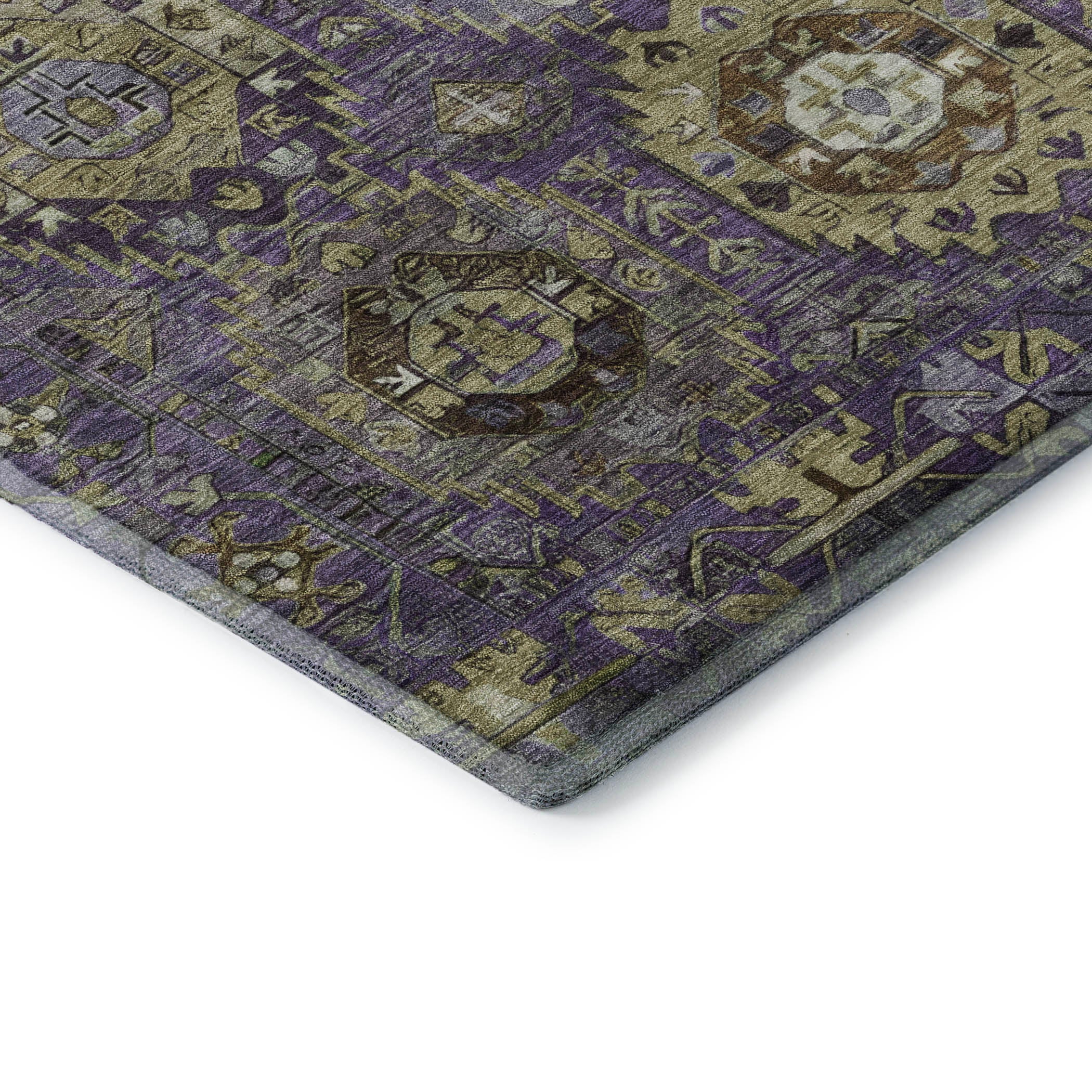 Ghent Machine Washable Traditional Eggplant Purple Rug 1'8" x 2'6" #shape_Rectangle