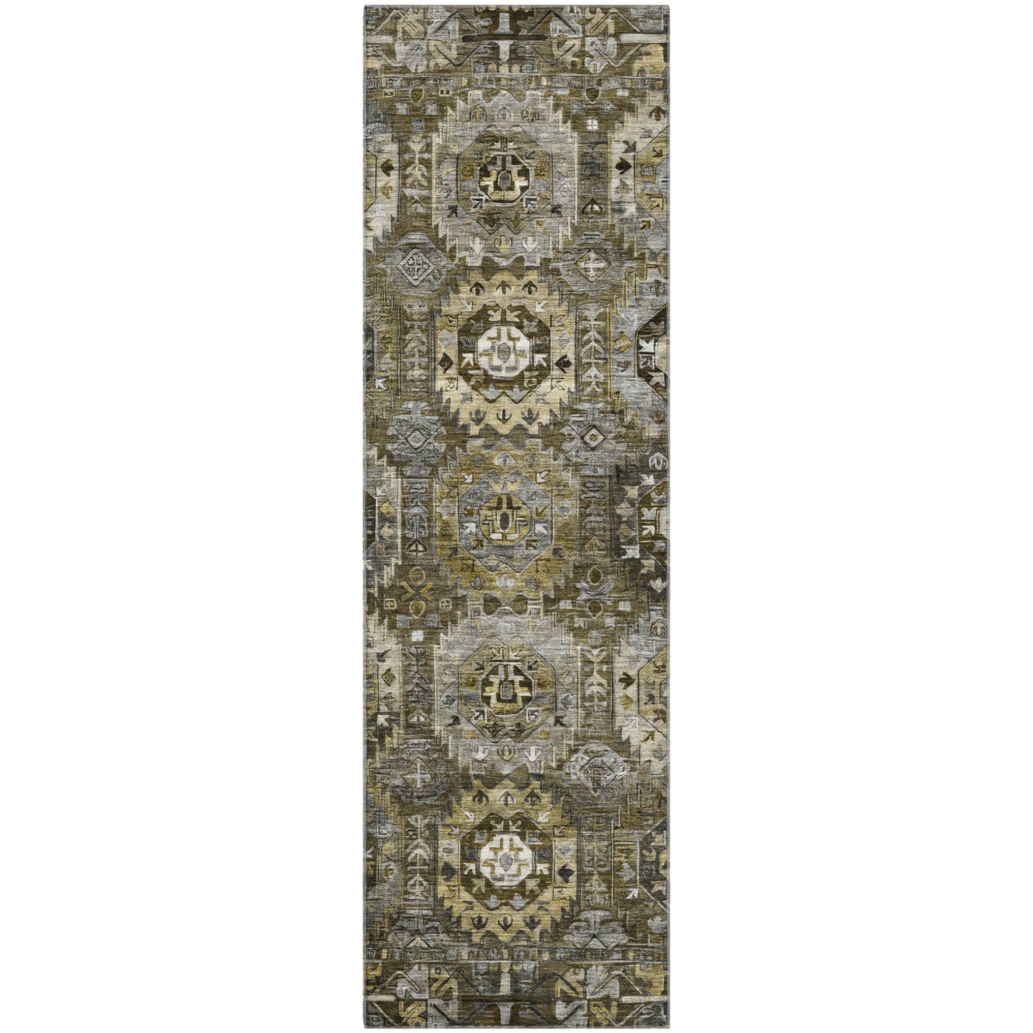 Ghent Machine Washable Traditional Mocha Brown Rug 2'3" x 7'6" #shape_Runner