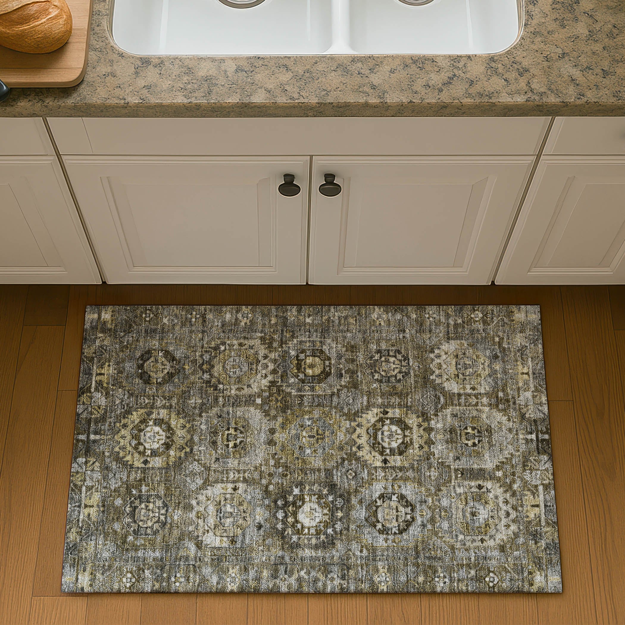Ghent Machine Washable Traditional Mocha Brown Rug 1'8" x 2'6" #shape_Rectangle