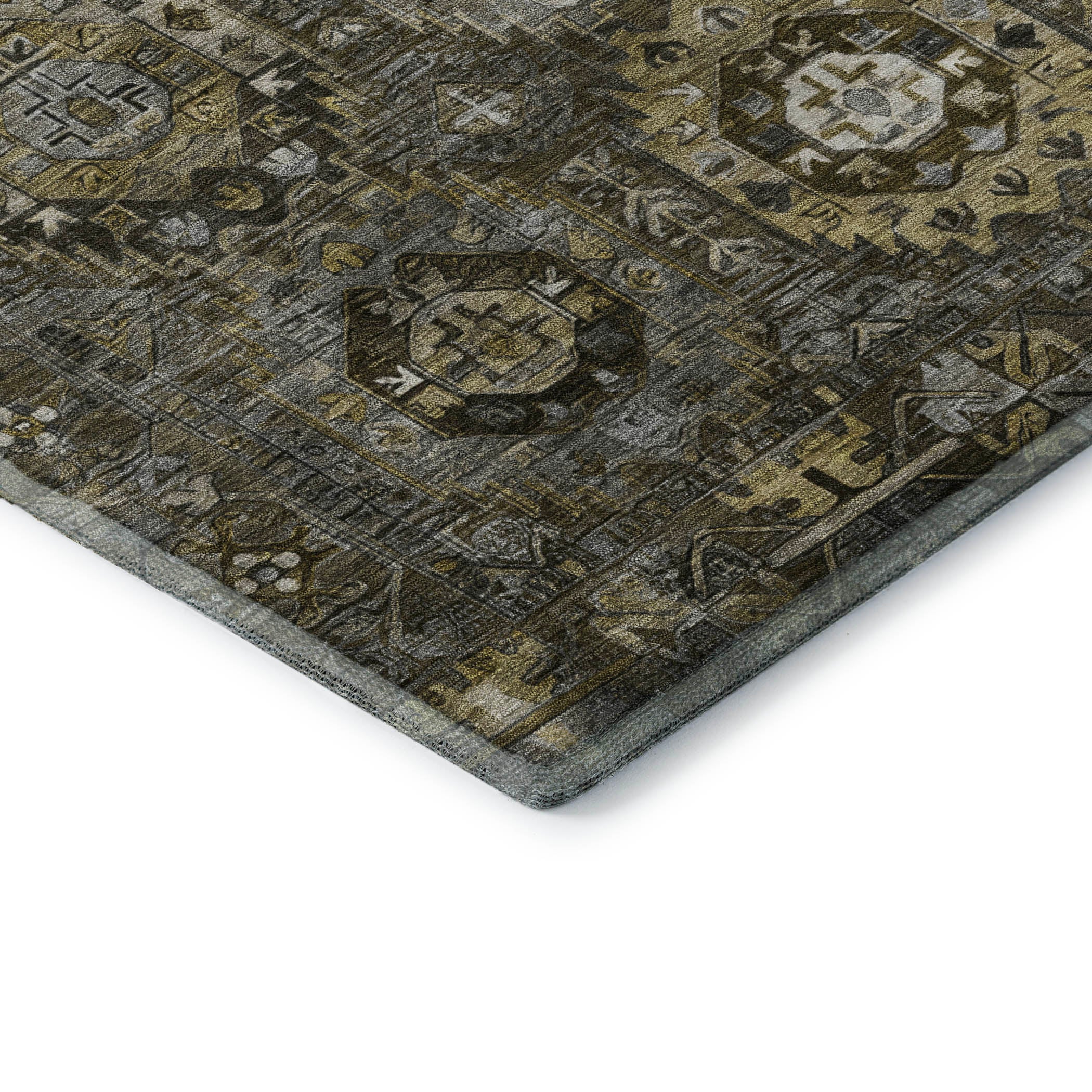 Ghent Machine Washable Traditional Mocha Brown Rug 1'8" x 2'6" #shape_Rectangle