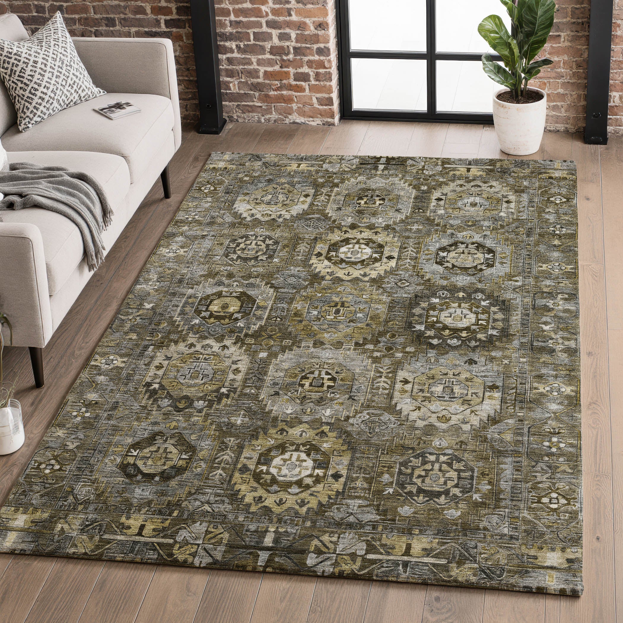 Ghent Machine Washable Traditional Mocha Brown Rug 2'6" x 3'10" #shape_Rectangle