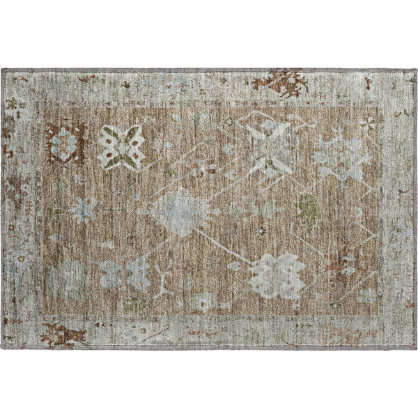 Colombo Machine Washable Traditional Brown Rug 1'8" x 2'6"