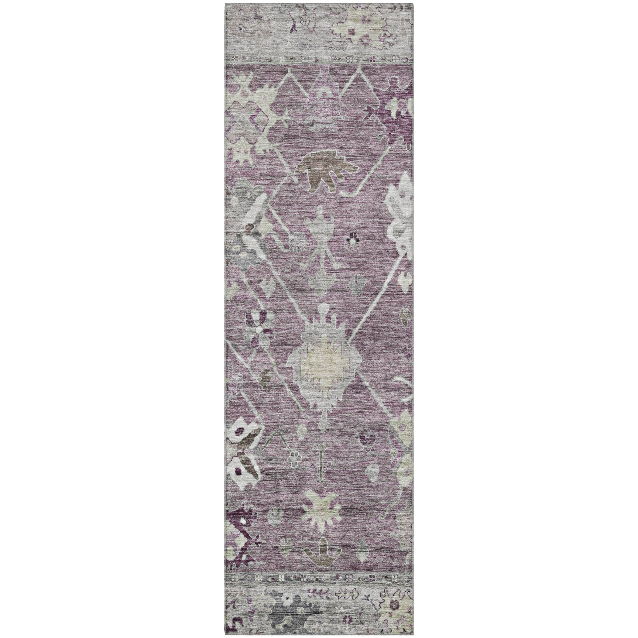 Colombo Machine Washable Traditional Merlot Red Rug 2'3" x 7'6" #shape_Runner