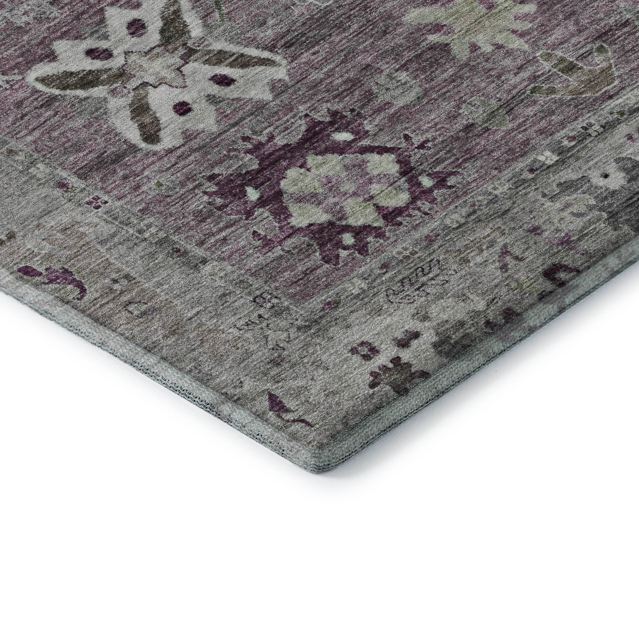 Colombo Machine Washable Traditional Merlot Red Rug 1'8" x 2'6" #shape_Rectangle