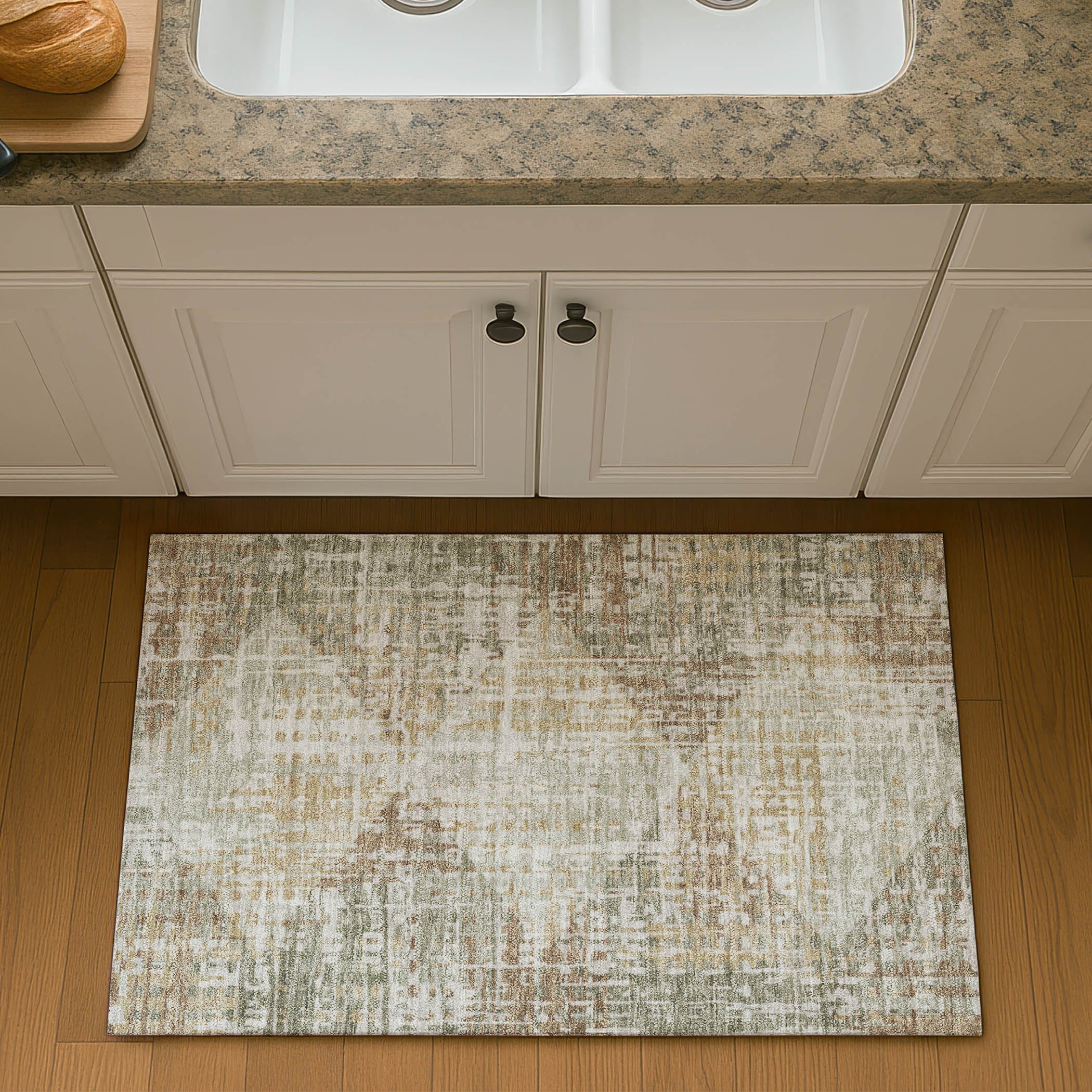 Sintra Machine Washable Transitional Aloe Green Rug 1'8" x 2'6" #shape_Rectangle