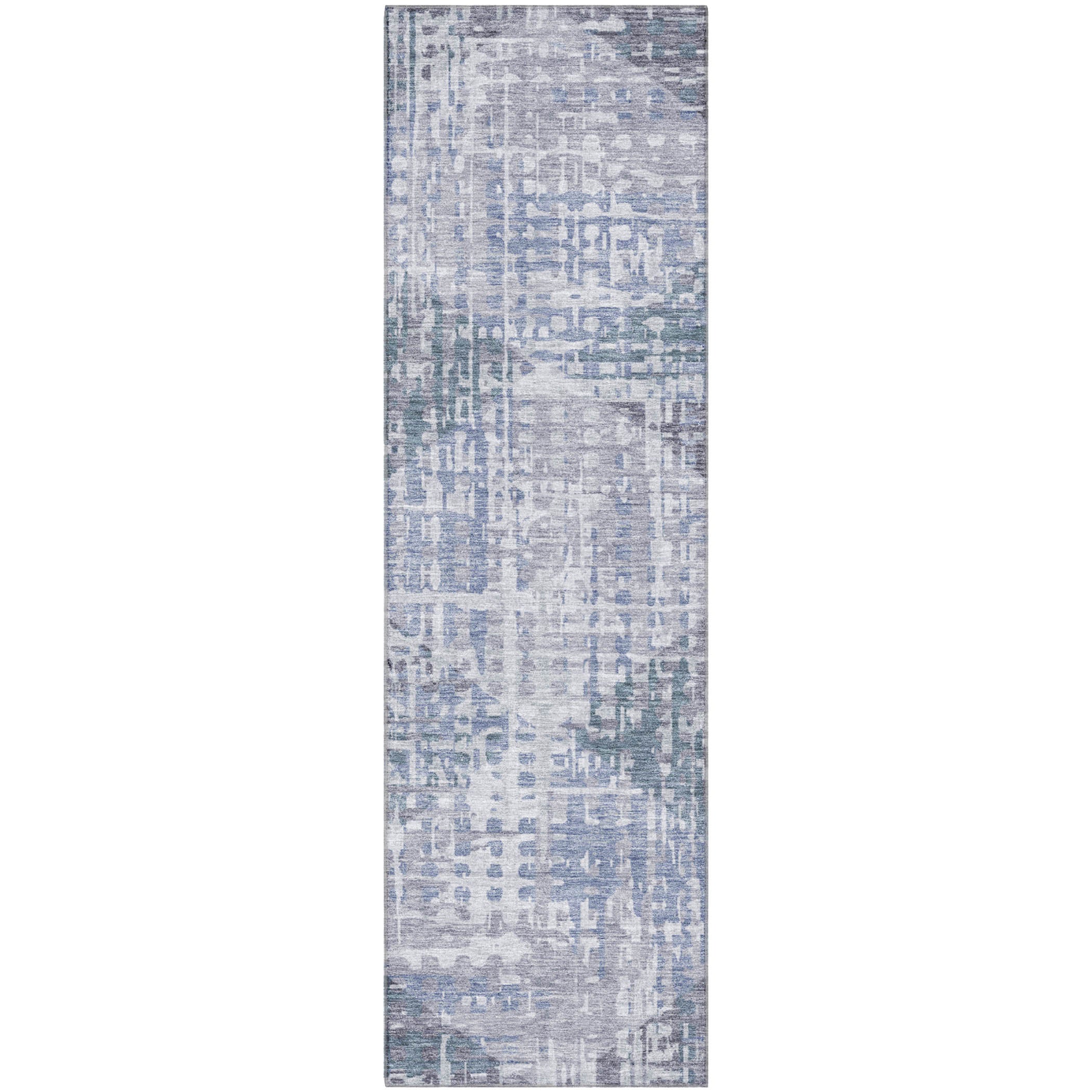 Sintra Machine Washable Transitional Blue Rug 2'3" x 7'6" #shape_Runner