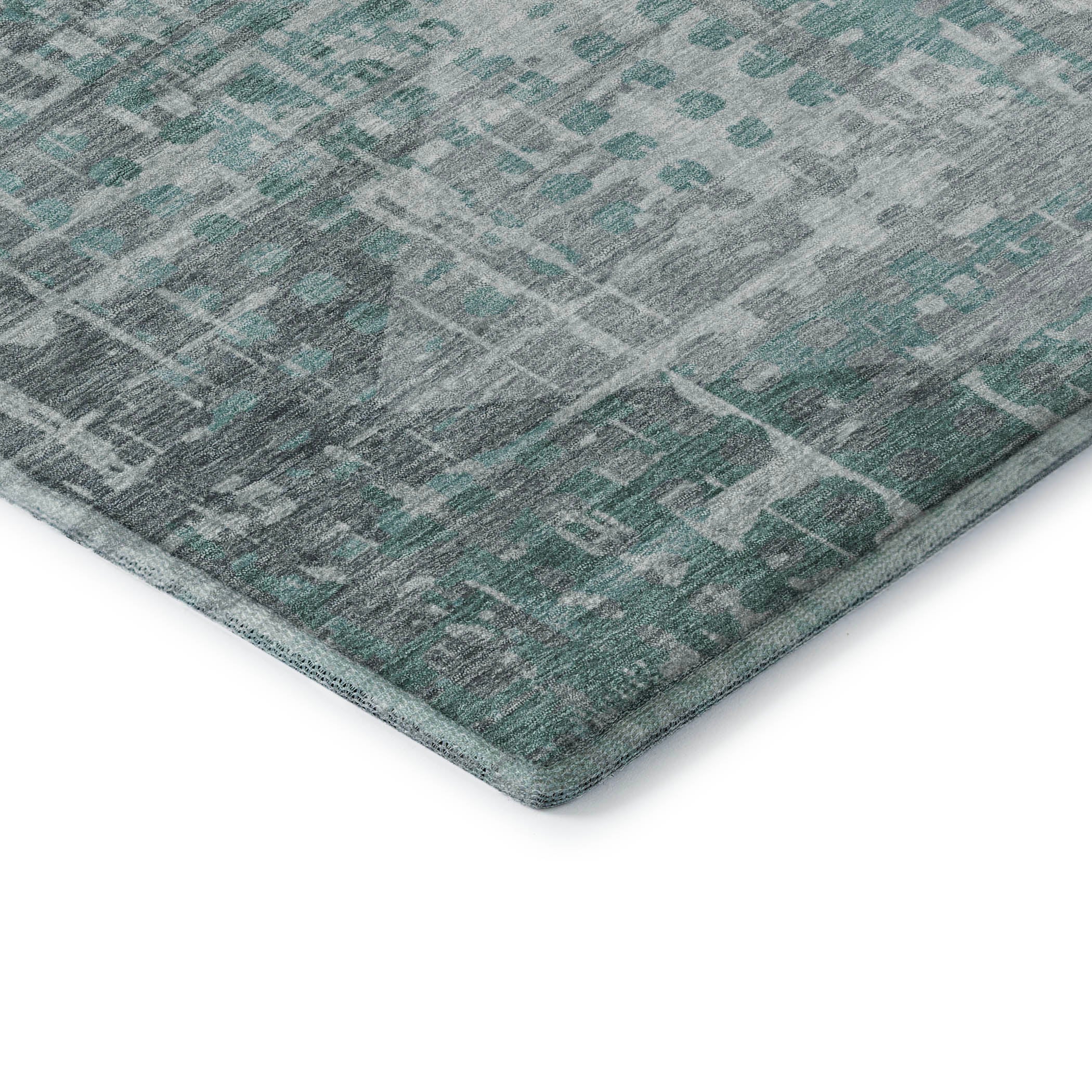 Sintra Machine Washable Transitional Teal Rug 1'8" x 2'6" #shape_Rectangle