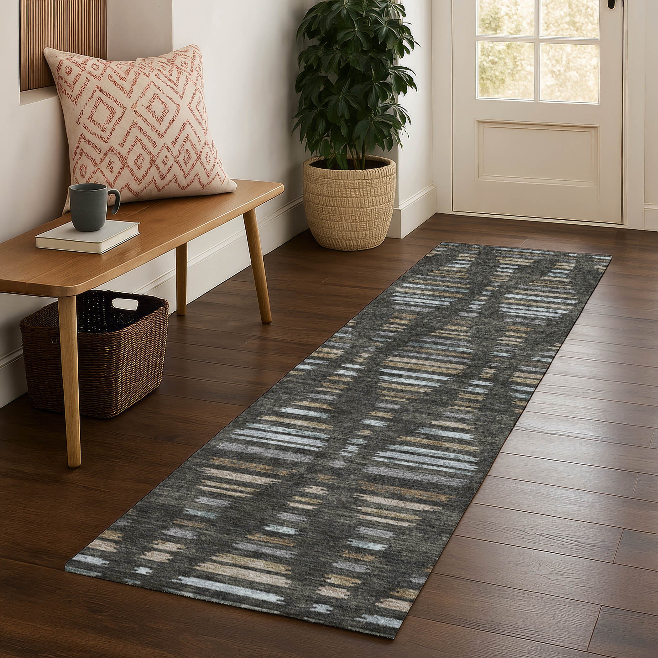Jaipur Machine Washable Transitional Coffee Brown Rug 2'3" x 7'6" #shape_Runner