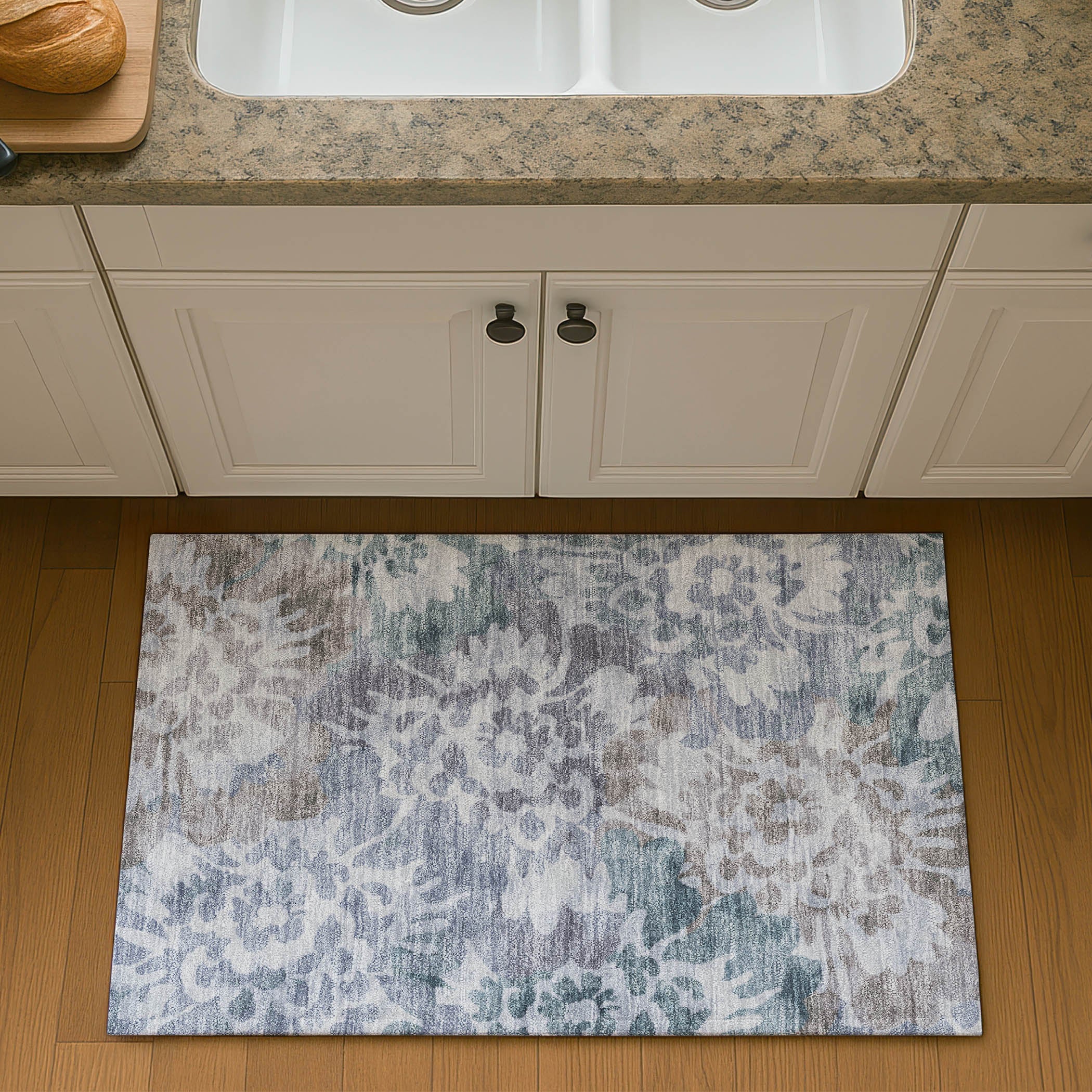 Tallinn Machine Washable Transitional Blue Rug 1'8" x 2'6" #shape_Rectangle