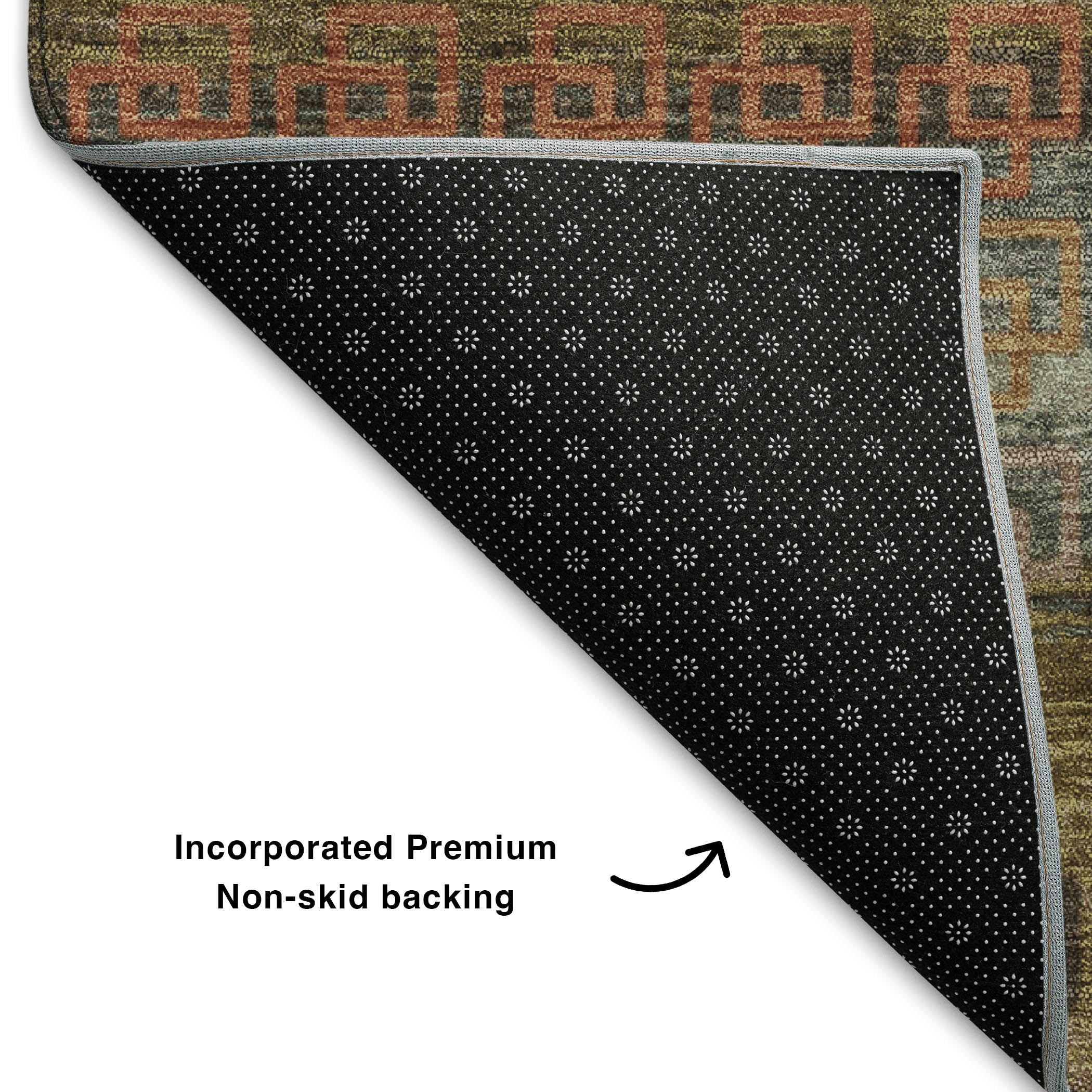 Valletta Machine Washable Transitional Brown Rug 1'8" x 2'6" #shape_Rectangle