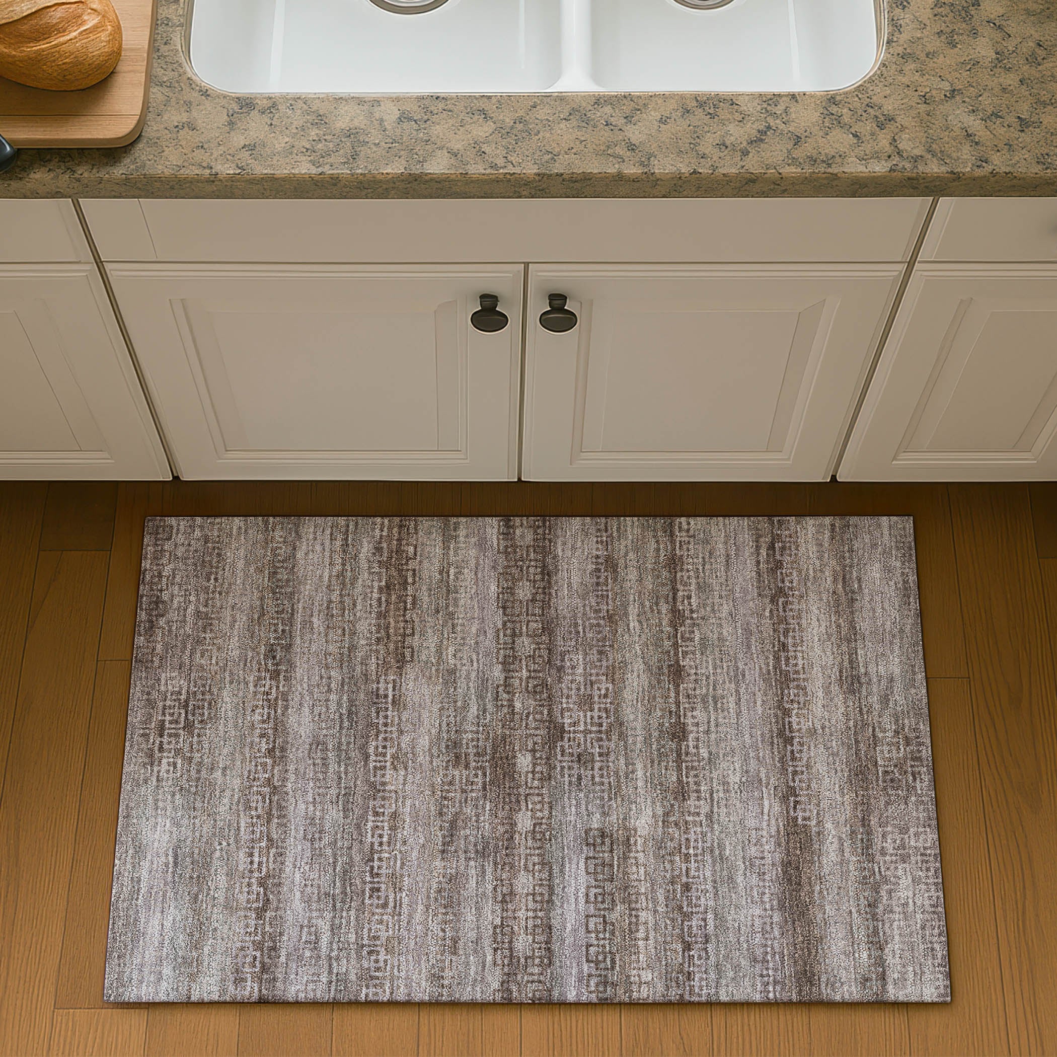 Valletta Machine Washable Transitional Chocolate Brown Rug 1'8" x 2'6" #shape_Rectangle