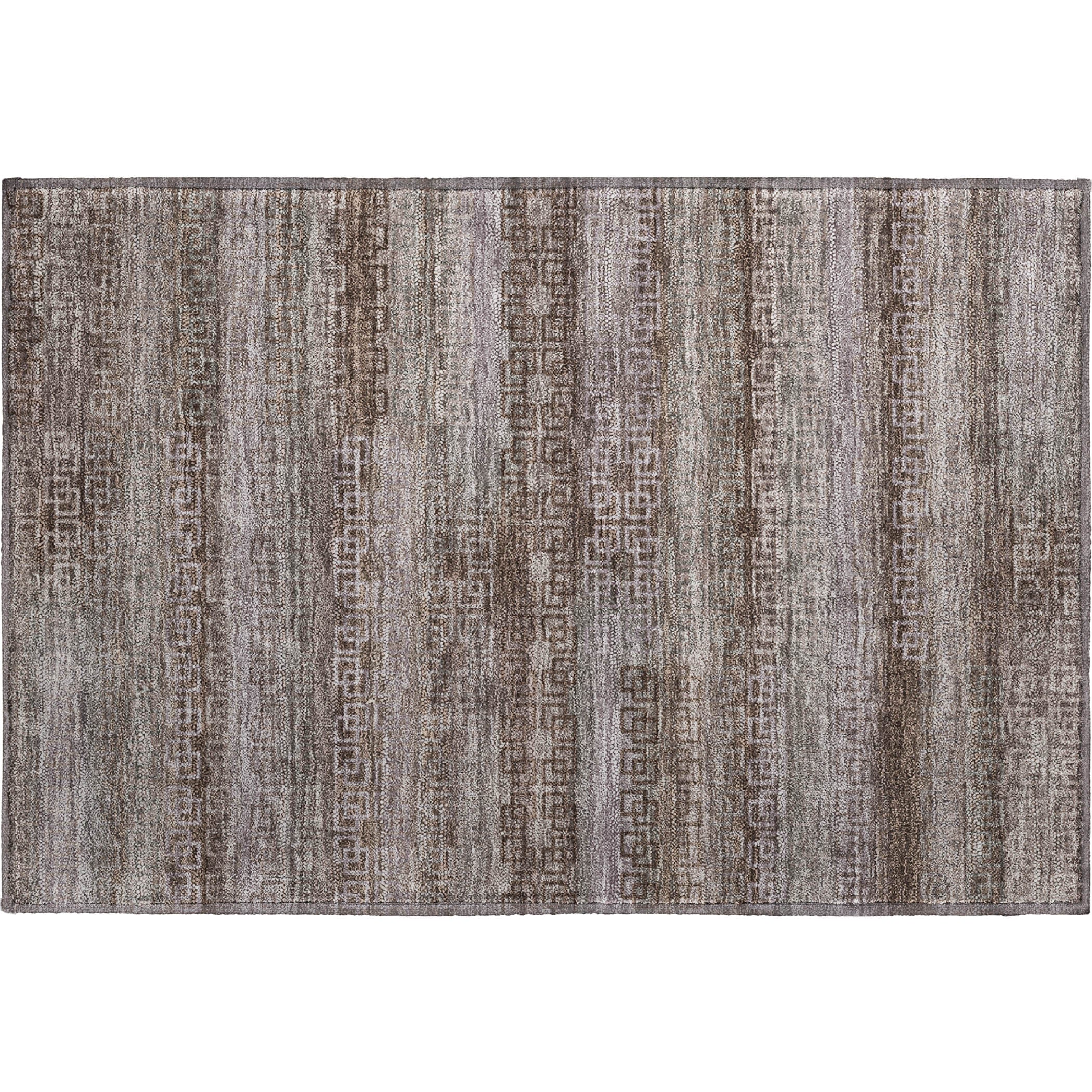 Valletta Machine Washable Transitional Chocolate Brown Rug 1'8" x 2'6" #shape_Rectangle