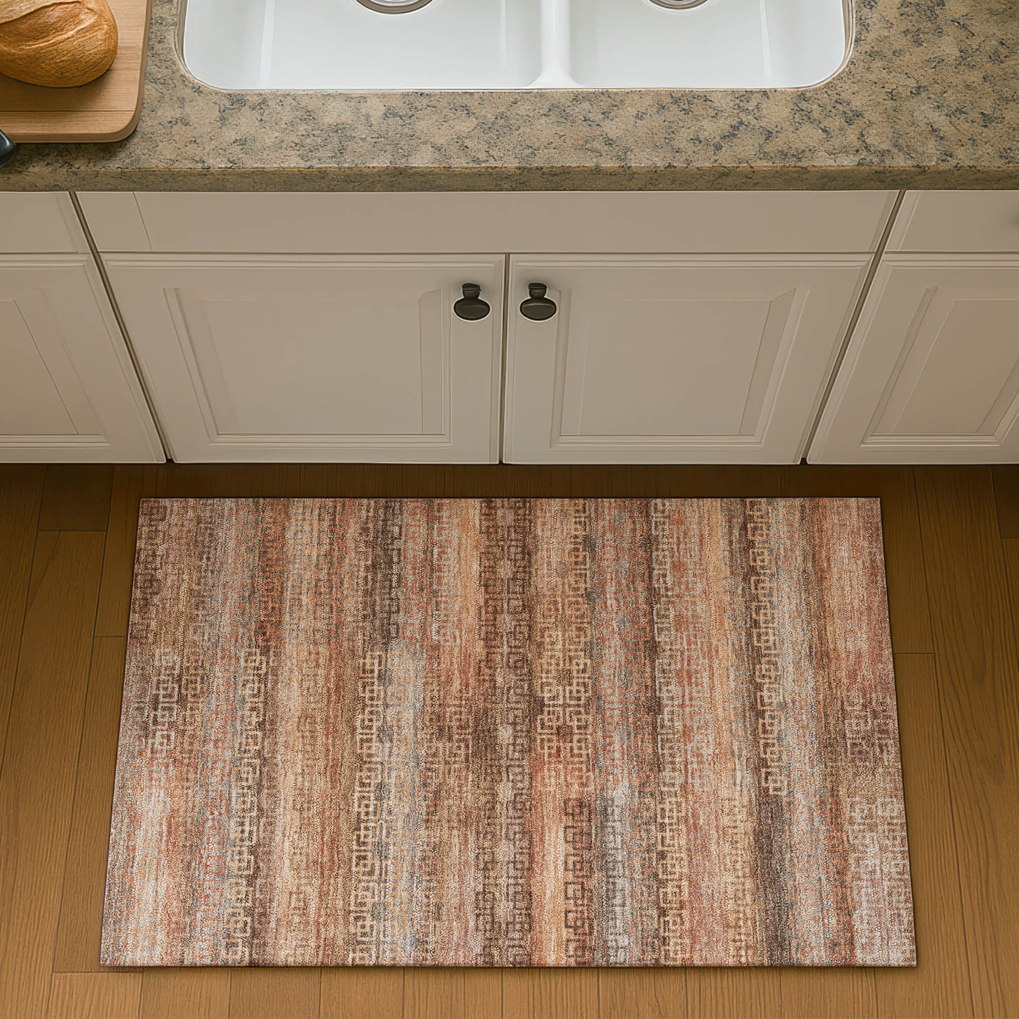 Valletta Machine Washable Transitional Copper Orange Rug 1'8" x 2'6" #shape_Rectangle