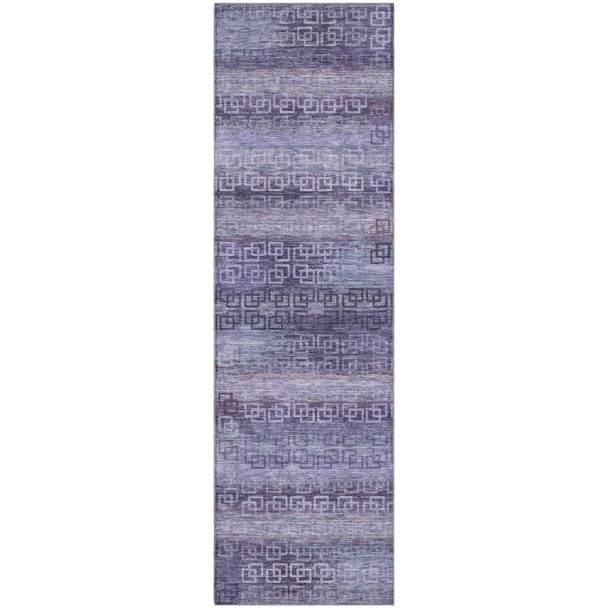 Valletta Machine Washable Transitional Plum Purple Rug 2'3" x 7'6" #shape_Runner