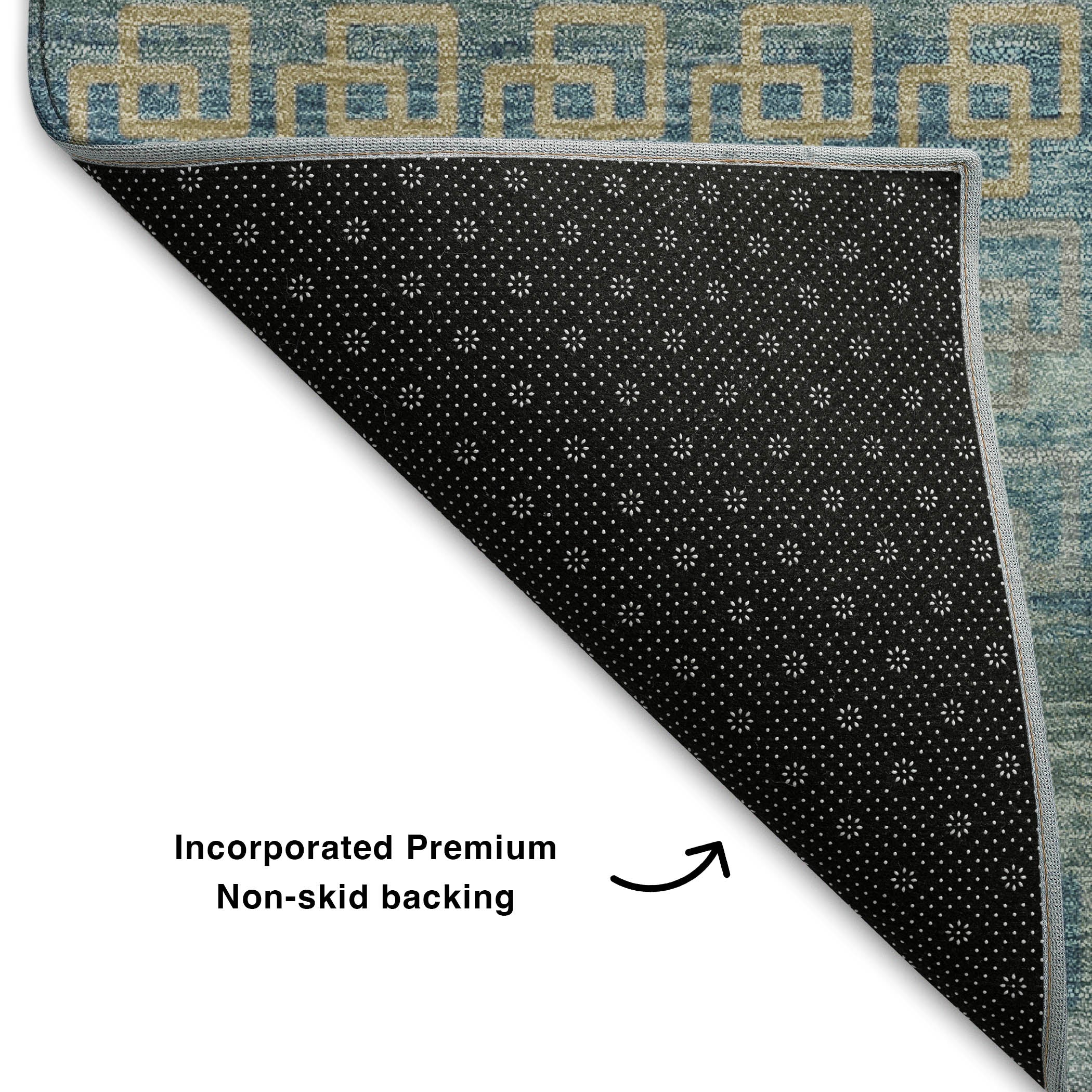 Valletta Machine Washable Transitional Teal Rug 1'8" x 2'6" #shape_Rectangle