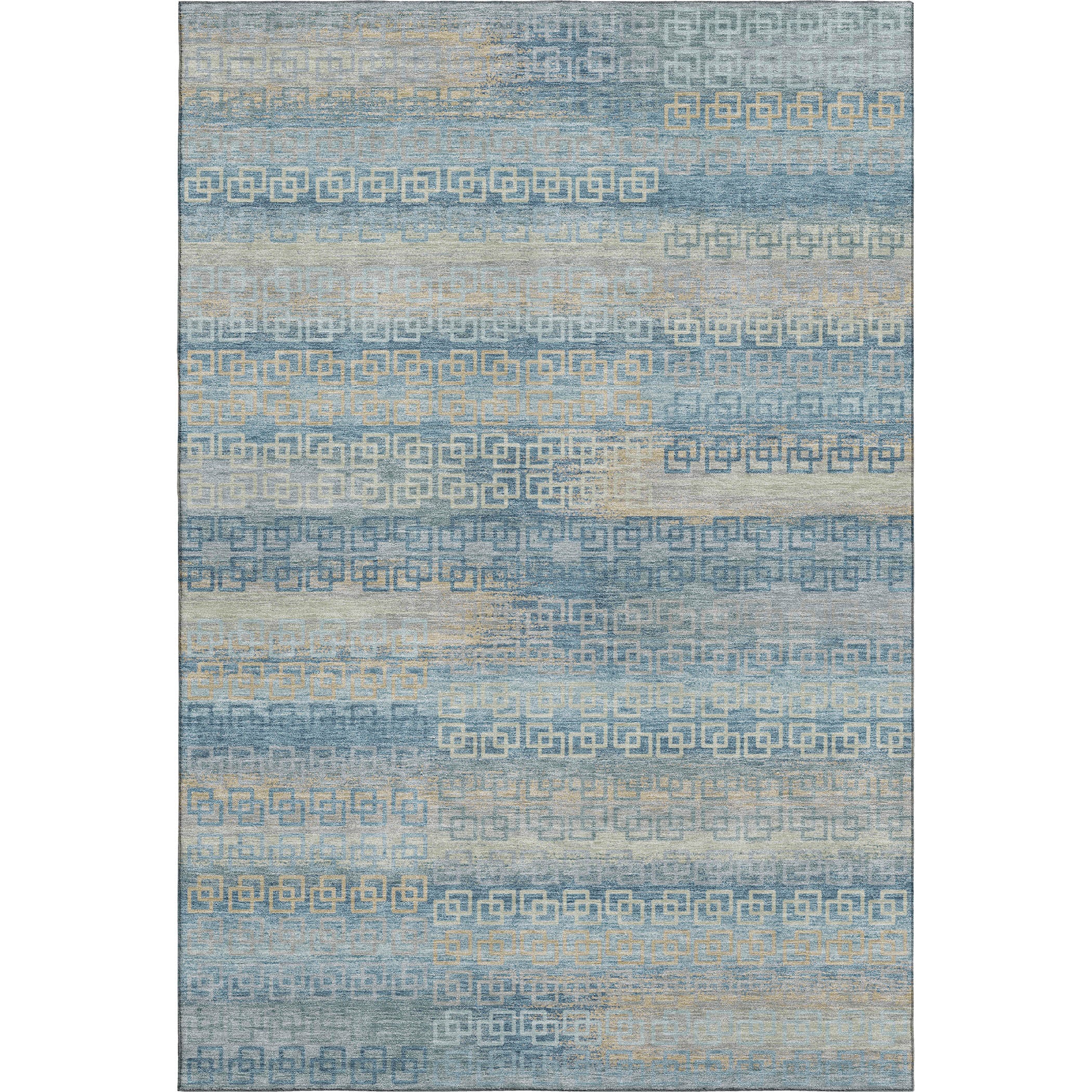 Valletta Machine Washable Transitional Teal Rug 2'6" x 3'10" #shape_Rectangle