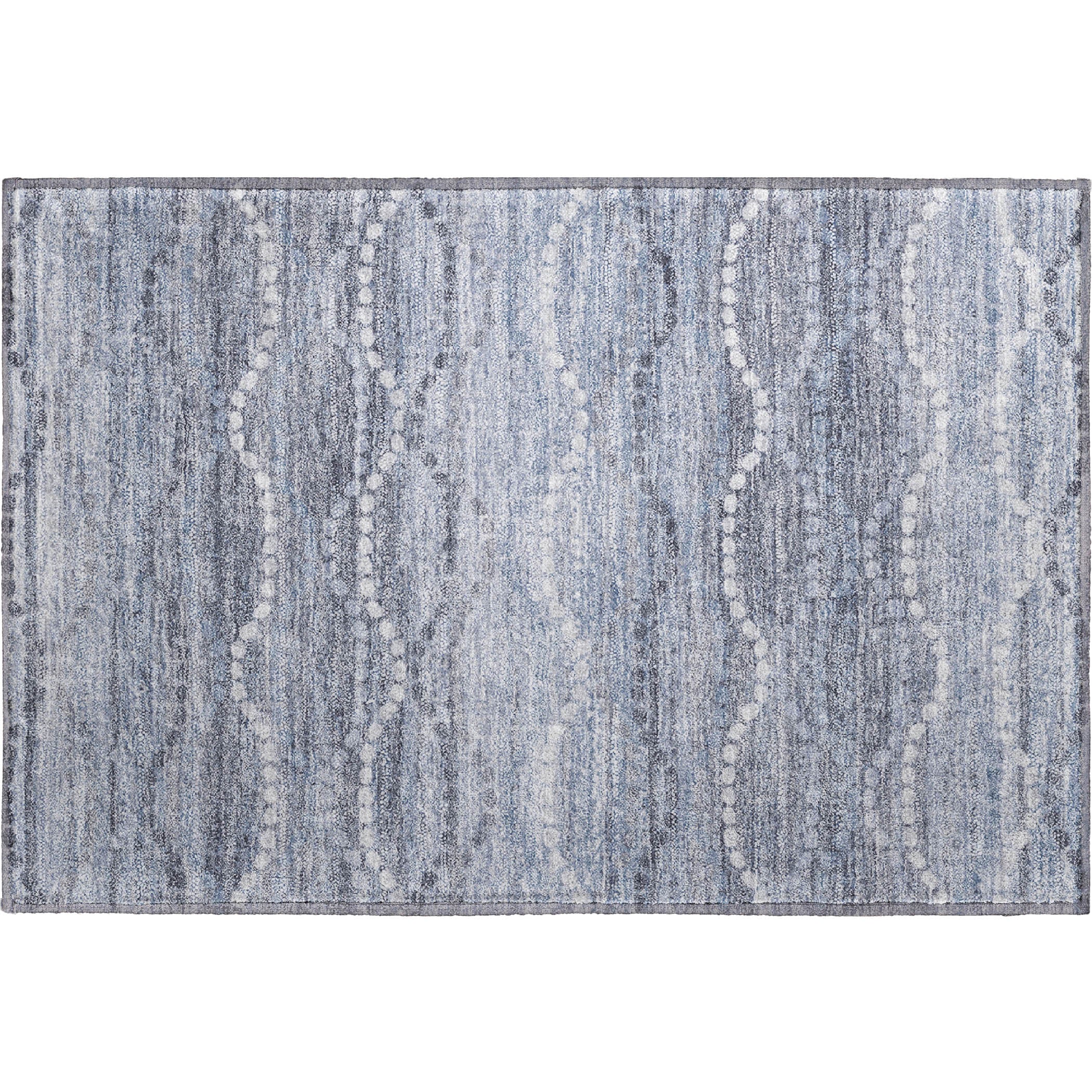 Queenstown Machine Washable Transitional Blue Rug 1'8" x 2'6" #shape_Rectangle