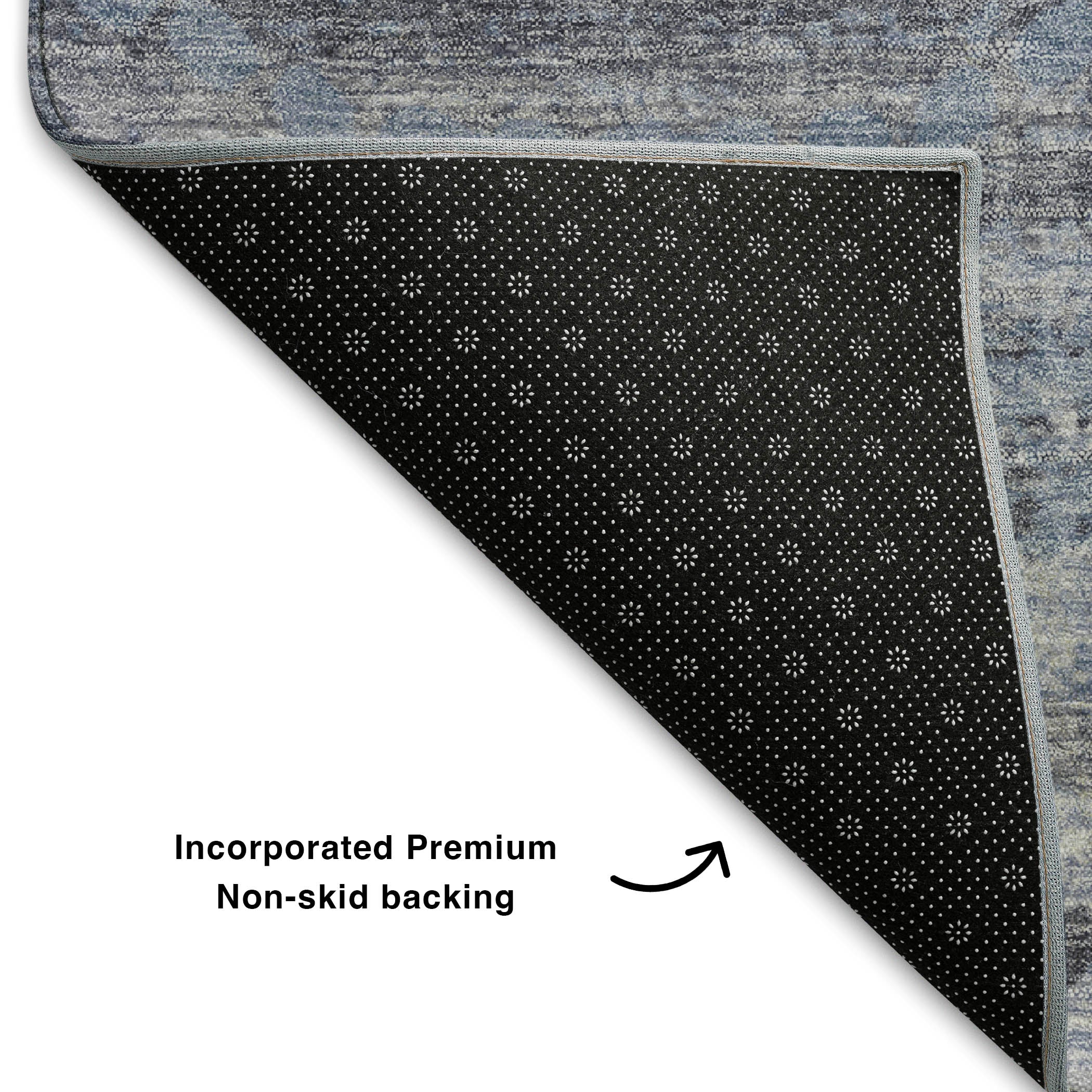 Queenstown Machine Washable Transitional Blue Rug 1'8" x 2'6" #shape_Rectangle