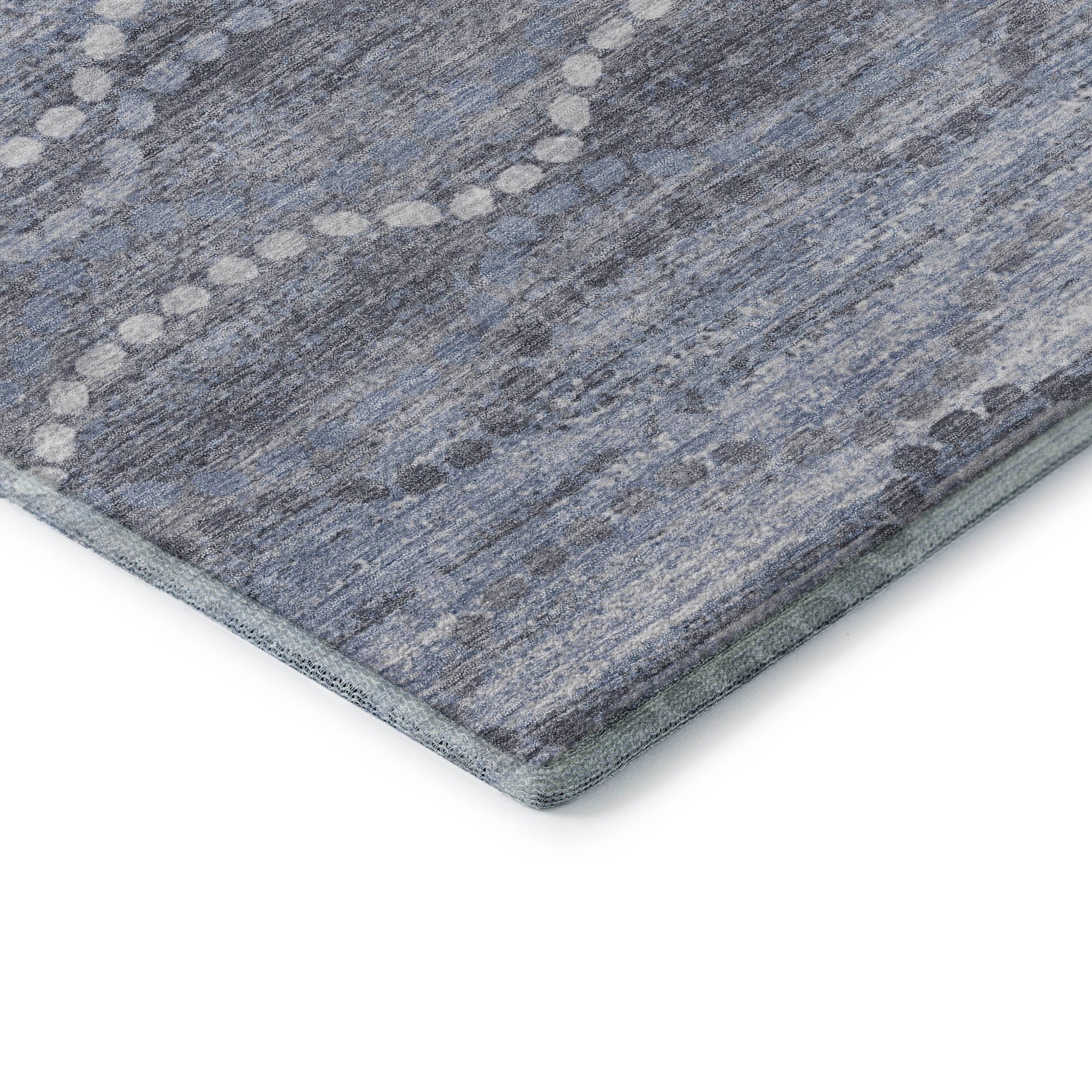 Queenstown Machine Washable Transitional Blue Rug 1'8" x 2'6" #shape_Rectangle