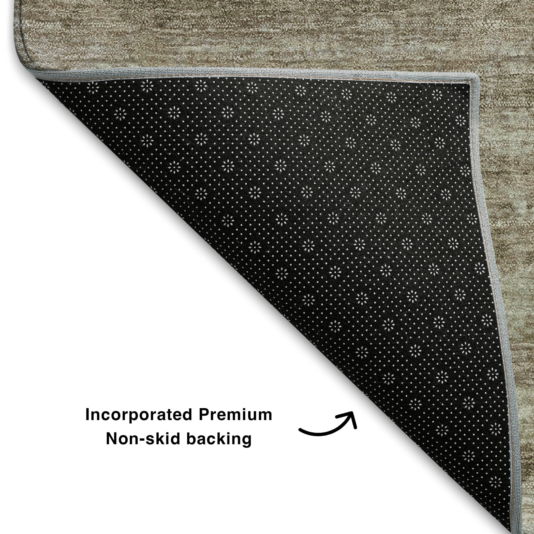 Queenstown Machine Washable Transitional Khaki Brown Rug 1'8" x 2'6" #shape_Rectangle