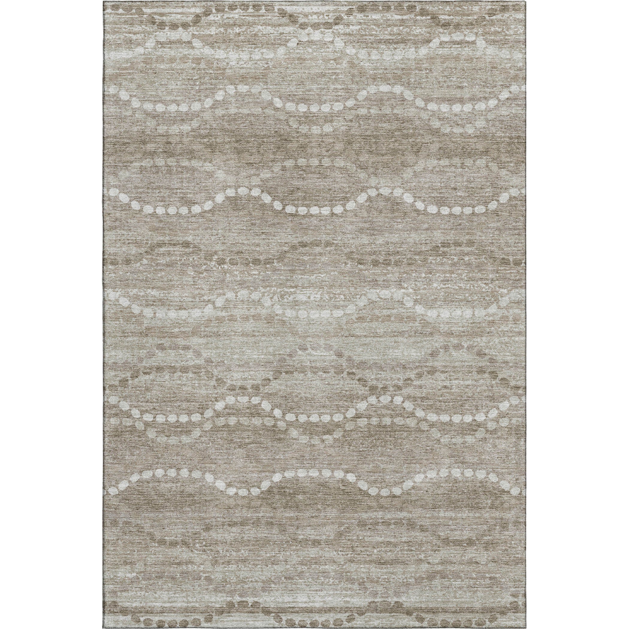Queenstown Machine Washable Transitional Khaki Brown Rug 2'6" x 3'10" #shape_Rectangle