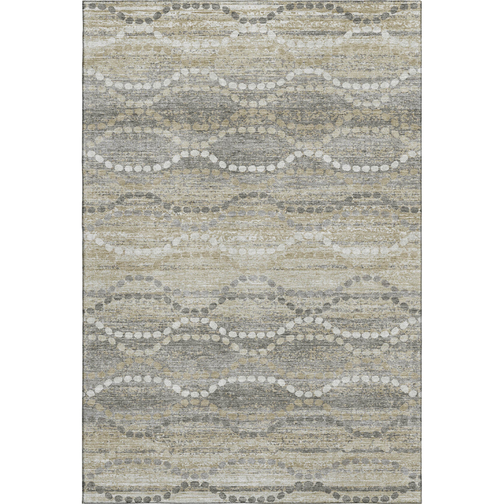 Queenstown Machine Washable Transitional Pewter Gray Rug 2'6" x 3'10" #shape_Rectangle