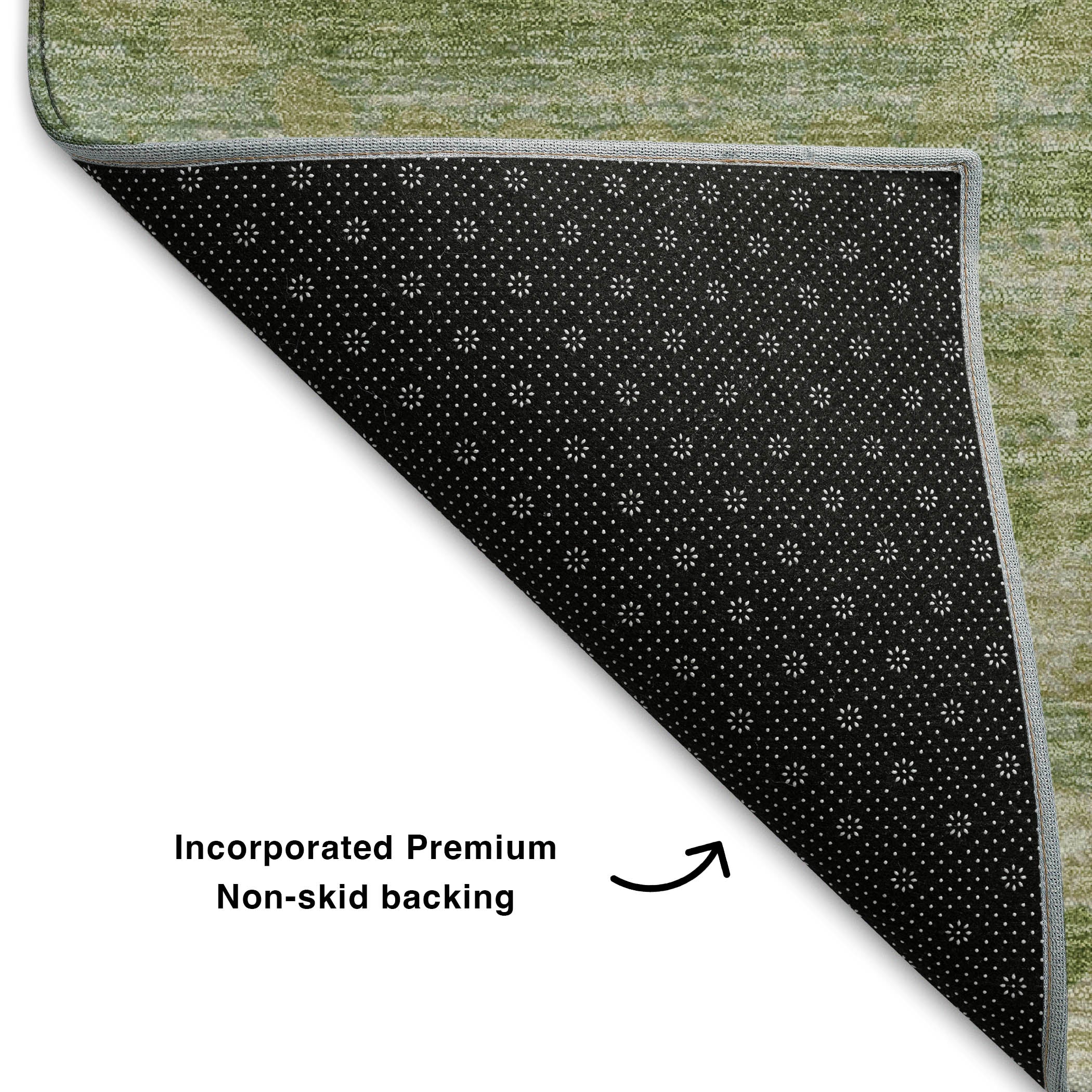 Queenstown Machine Washable Transitional Sage Green Rug 1'8" x 2'6" #shape_Rectangle