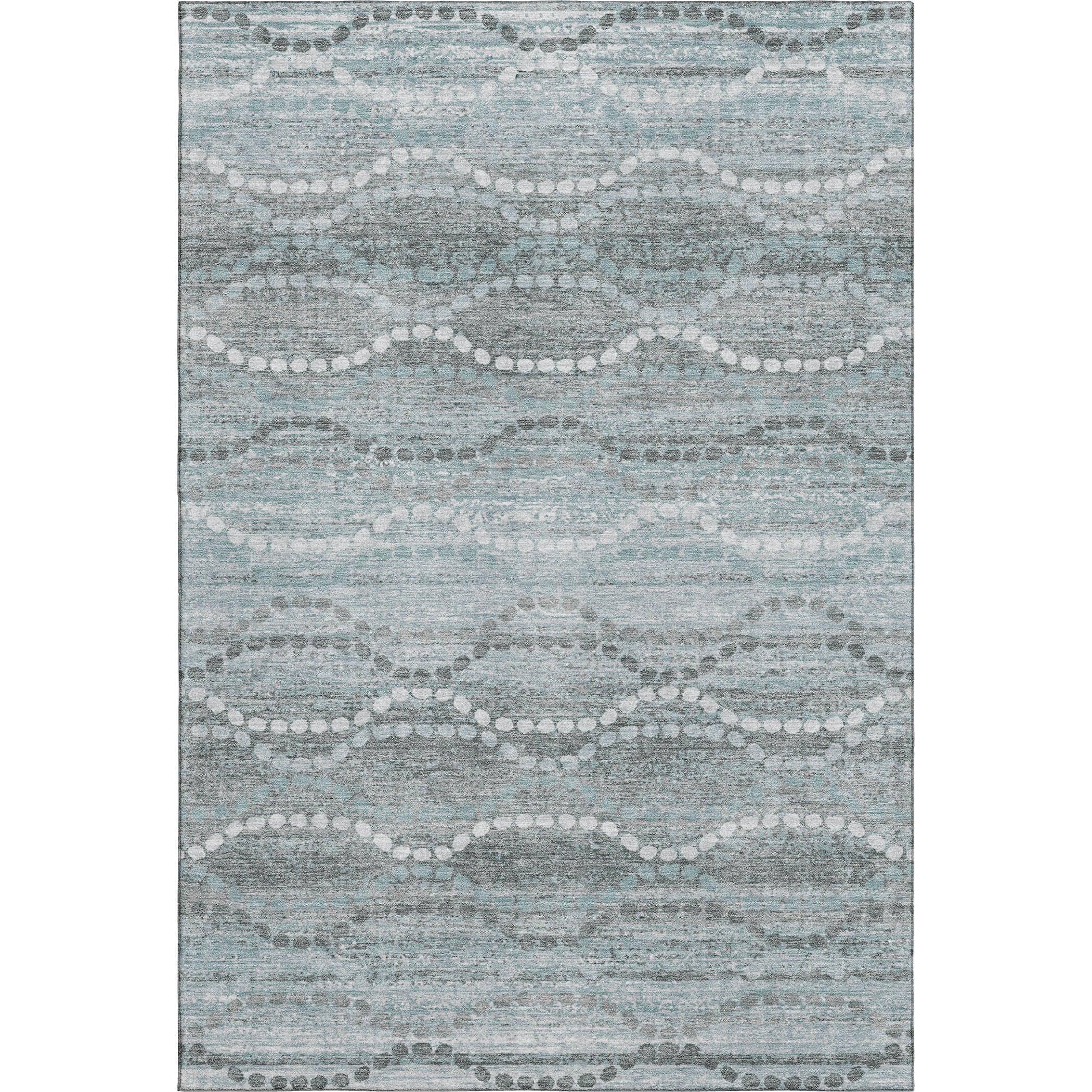 Queenstown Machine Washable Transitional Teal Rug 2'6" x 3'10" #shape_Rectangle
