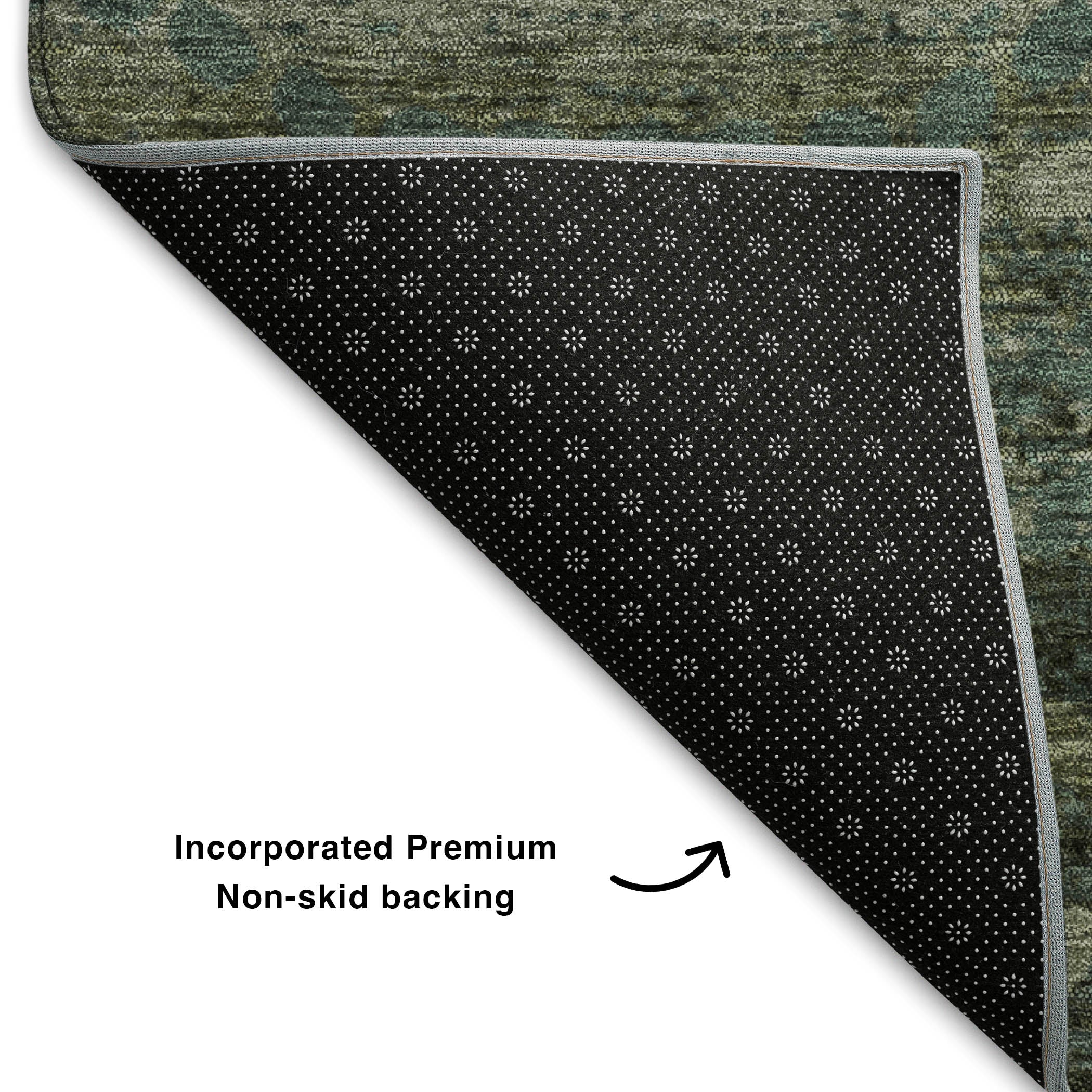 Athens Machine Washable Transitional Aloe Green Rug 1'8" x 2'6" #shape_Rectangle