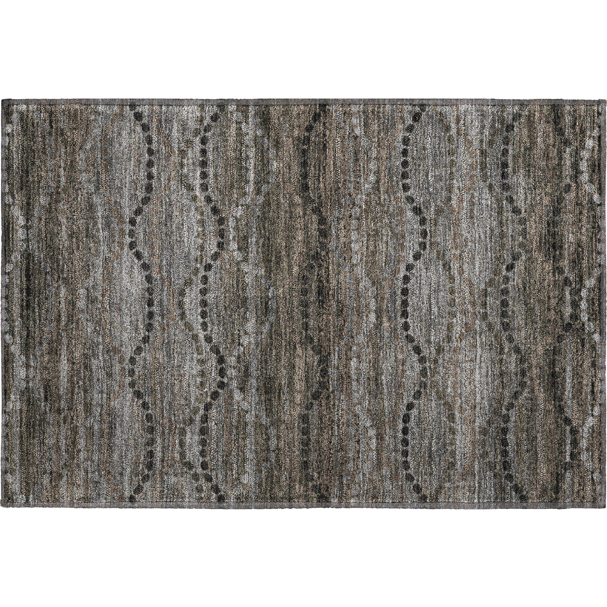 Athens Machine Washable Transitional Chocolate Brown Rug 1'8" x 2'6" #shape_Rectangle